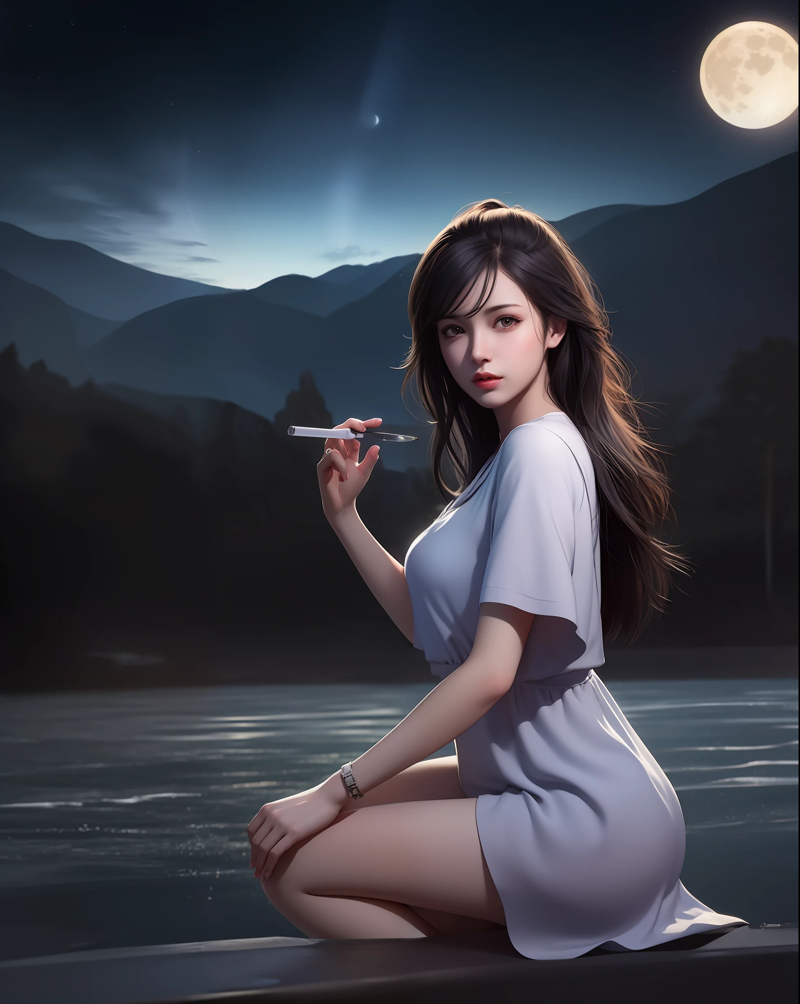 (8k, RAW photo:1.2), best quality, ultra high res,dramatic angle,(fluttered detailed color splashs), (illustration),(((1 girl))),(long hair),(rain:0.9), (头饰:1.4),少女身边有一座古宫,汉服,(重点),彩色水墨画,(泼彩),泼彩,(((colorful))),(素描:0.8) , Masterpiece, best quality, beautiful painted, highly detailed,(denoising:0.6),[splash ink],((ink refraction)), (beautiful detailed sky),moon,highly,detaild,(masterpiece, best quality, extremely detailed） CG unity 8k壁纸，杰作，最好的质量，超详细），（石蒜），