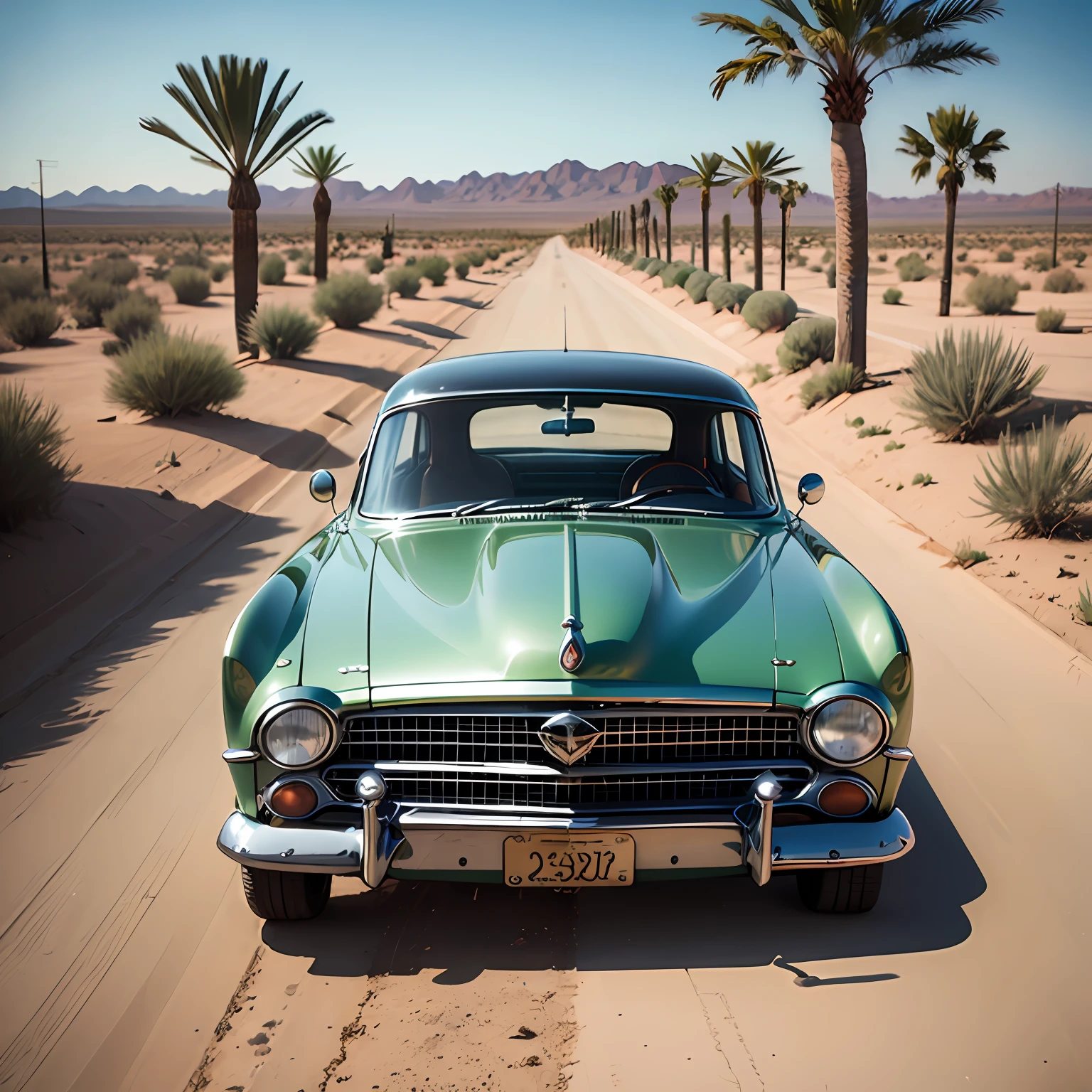 cartoon, arizona, indio, deserto vintage --auto