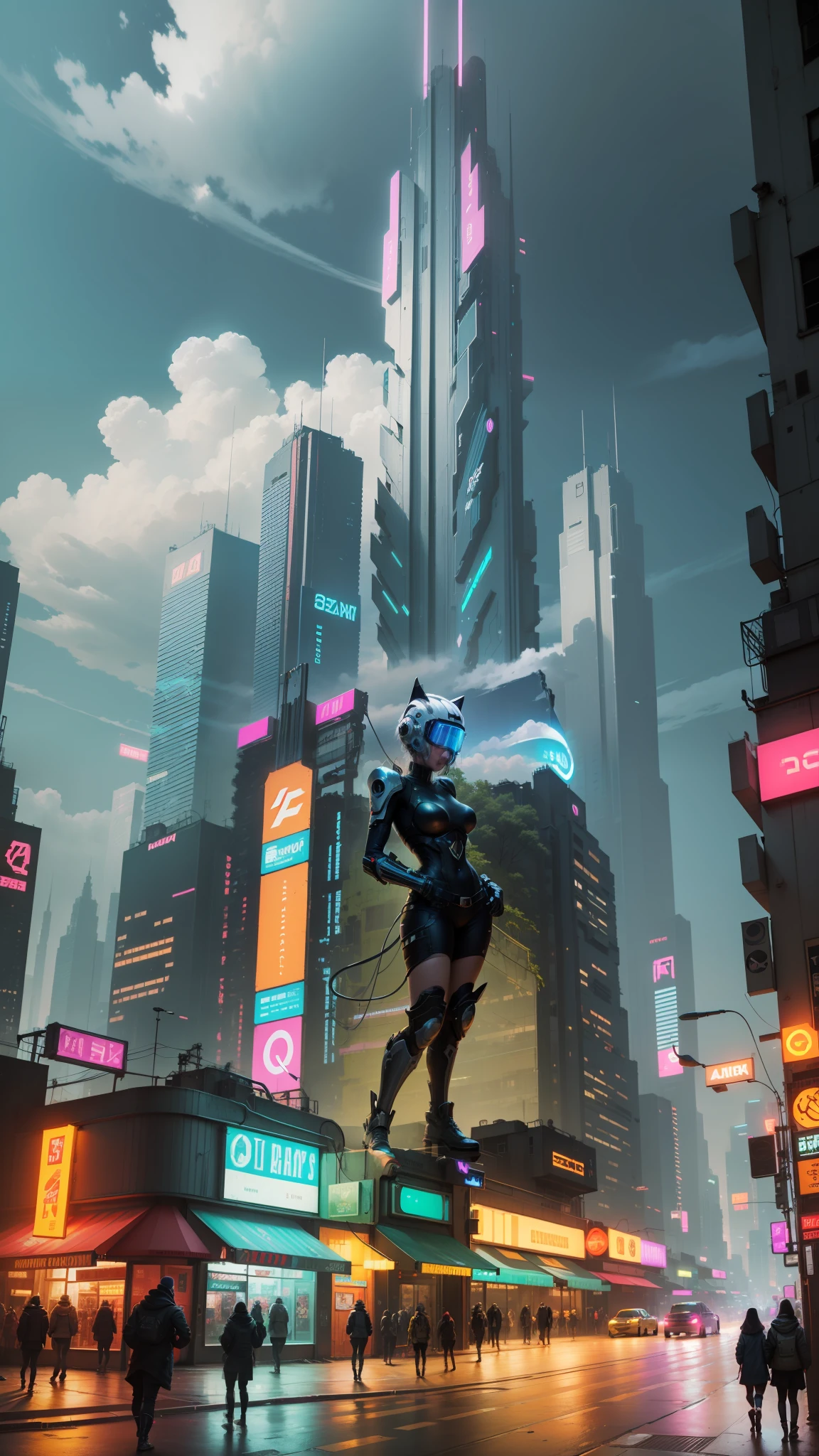 Neon cyberpunk city