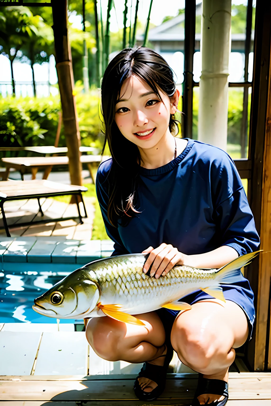 A bamboo branded fish