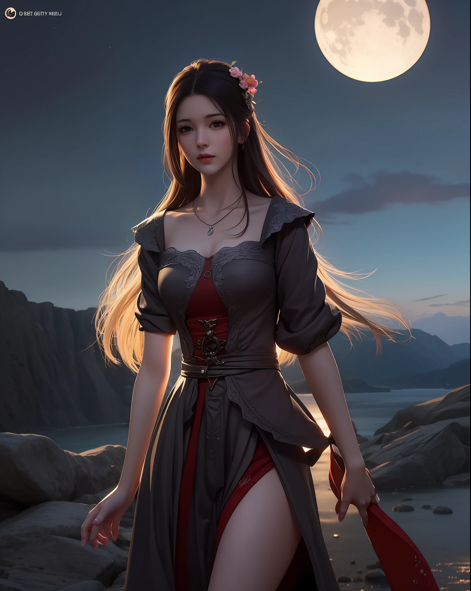 (8k, RAW photo:1.2), best quality, ultra high res,dramatic angle,(fluttered detailed color splashs), (illustration),(((1 girl))),(long hair),(rain:0.9), (头饰:1.4),少女身边有一座古宫,汉服,(重点),彩色水墨画,(泼彩),泼彩,(((colorful))),(素描:0.8) , Masterpiece, best quality, beautiful painted, highly detailed,(denoising:0.6),[splash ink],((ink refraction)), (beautiful detailed sky),moon,highly,detaild,(masterpiece, best quality, extremely detailed） CG unity 8k壁纸，杰作，最好的质量，超详细），（石蒜），