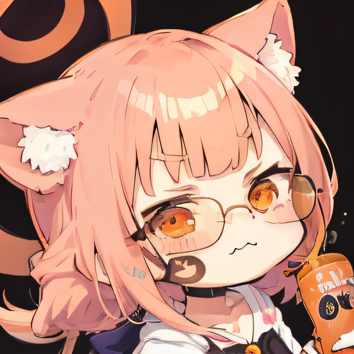 Cartoon girl with sunglasses and drink in her hands, Umaru-chan, Shikamimi, cute anime face, kawaii anime manga style, Nekomimi, cute kawaii girl, ****, ajang high face, kawaii manga style, anime visual of cute girl, anime girl drinking energy drink, ahgao, uma musum, thousand light mountain, white hair