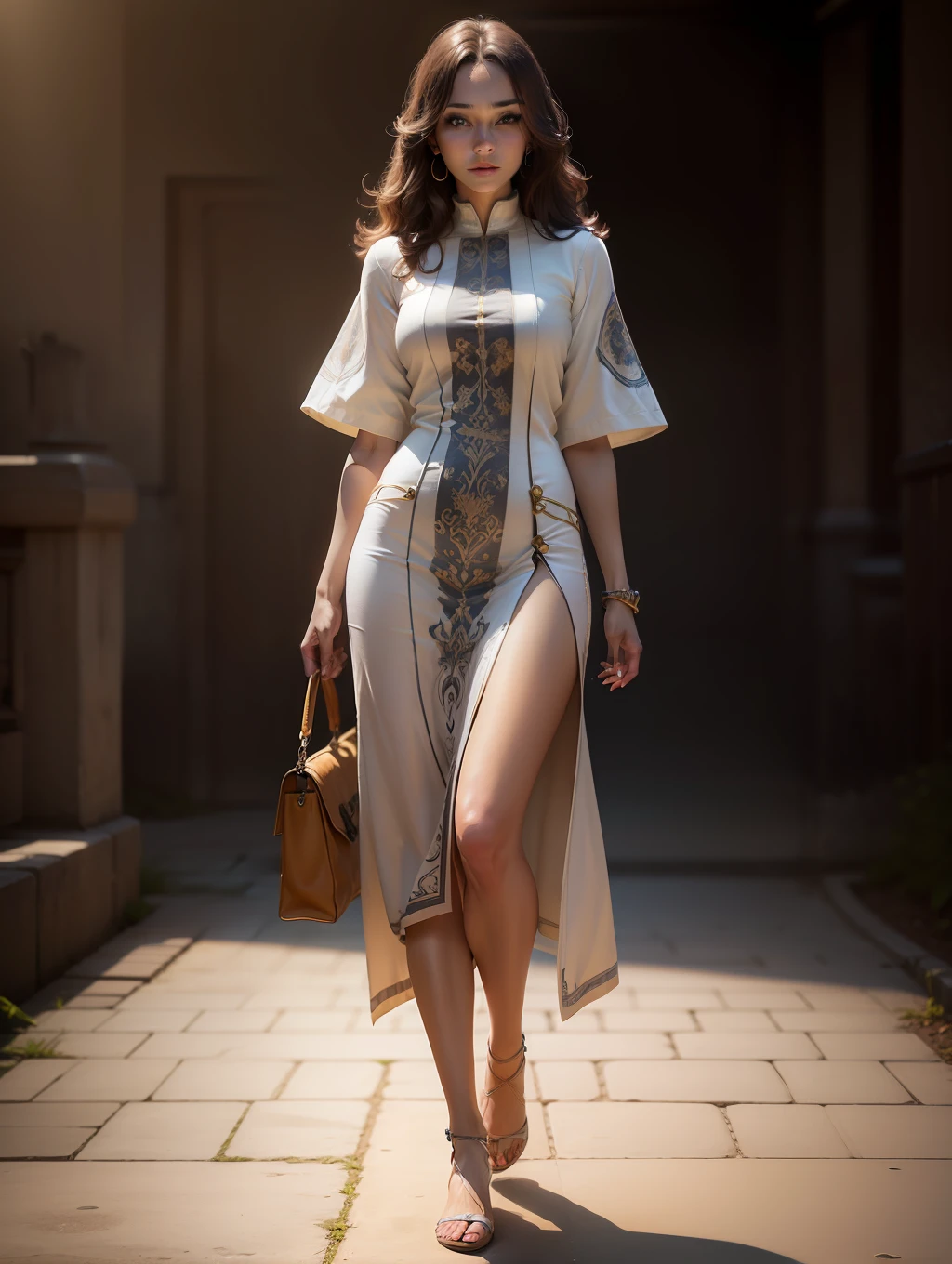 Anime-cartoon, (photo realistic:1.4), (hyper realistic:1.4), (realistic:1.3), (smoother lighting:1.05), (increase cinematic lighting quality:0.9), 32K, woman (Full body), realistic lighting, backlighting, light on face, ray trace, (brightening light:1.2), (Increase quality:1.4), (best quality real texture skin:1.4), finely detailed eyes, finely detailed face, finely quality eyes, (tired and sleepy and satisfied:0.0), beautiful clothes, (Increase body line mood:1.1), (Increase skin texture beauty:1.1) (full-body)