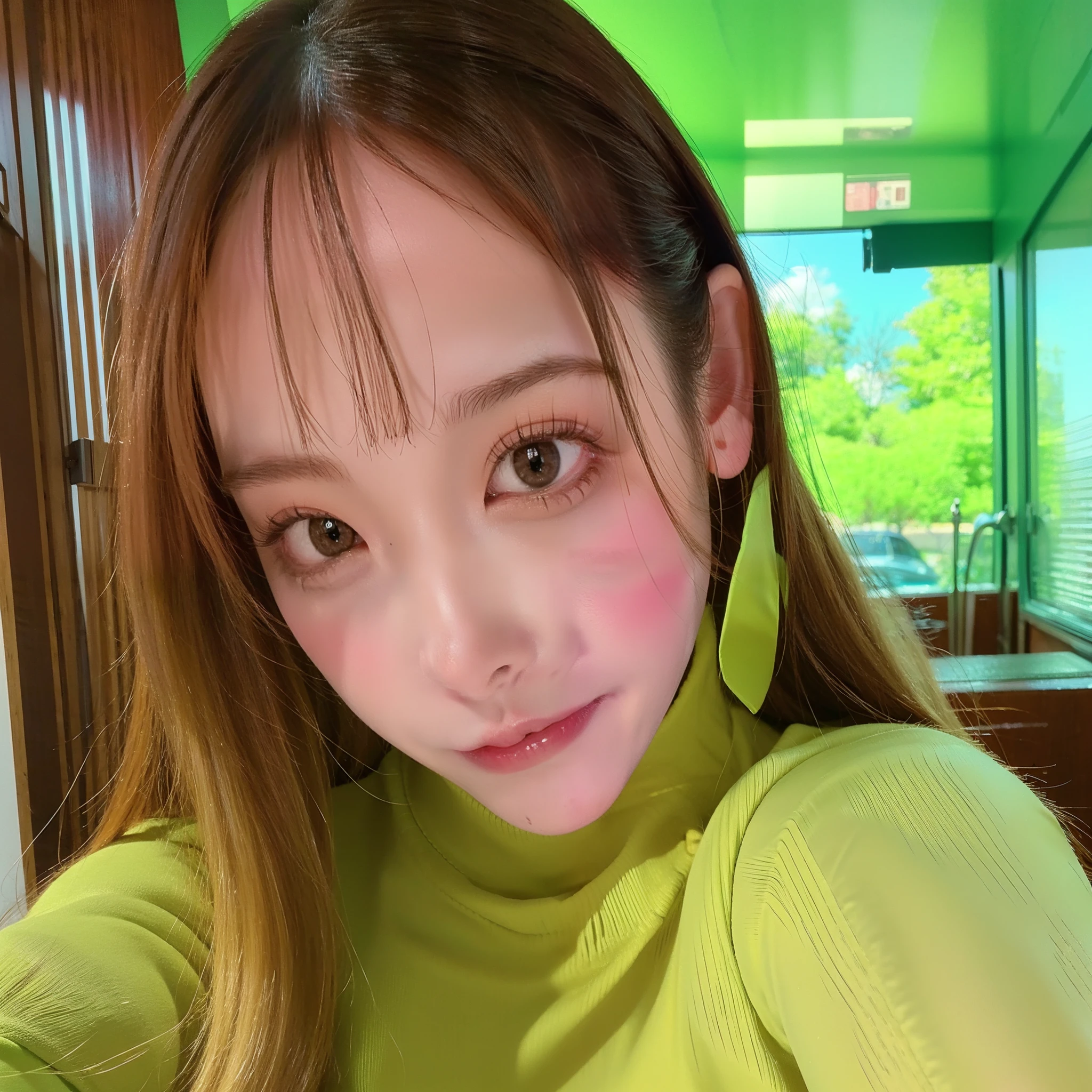 8K, Best Quality, Masterpiece, Ultra High Resolution, (Realism: 1.4), Original Photo, (Realistic Skin Texture: 1.3), (Film Grain: 1.3), (Selfie Angle)