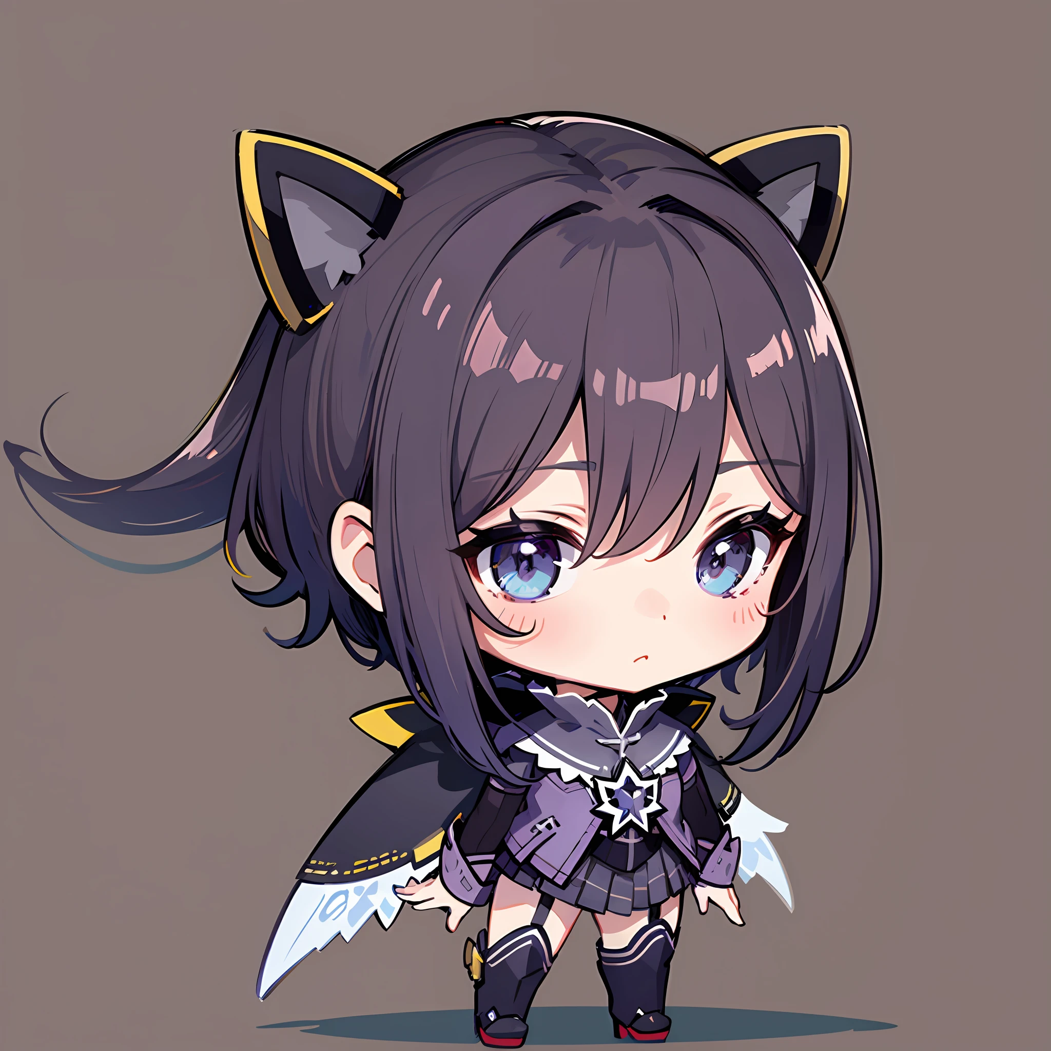 (Stickers: 1.5), Simple Flat Background, Xenoblade, Homura, Hikari, Chibi Chara, Solo,