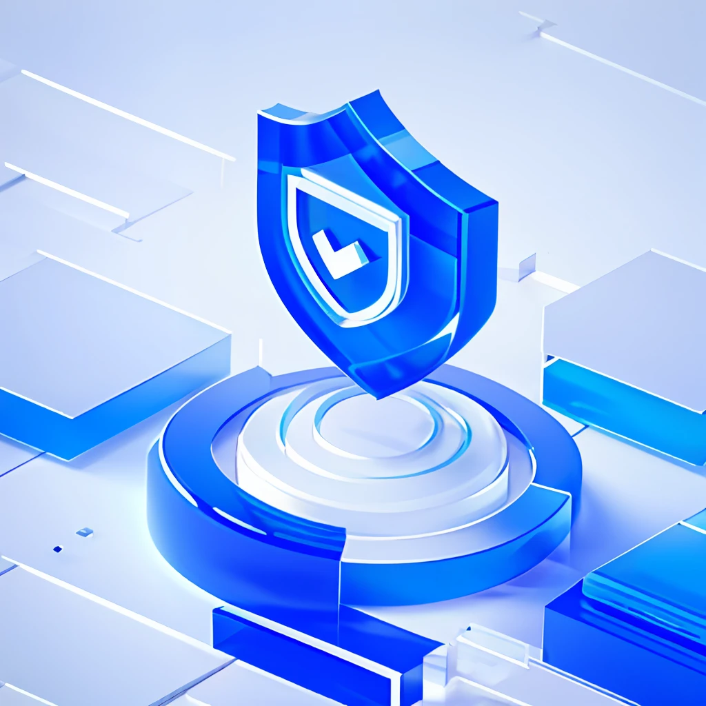 A shield icon,best best quality,many details,4K,BLENDER,ctane rendering,C4D,clear glass texture,DDicon,blue color|orange color,Frosted glass,Transparent sense of technology,industrial design,,a white background,Studio lighting,sunrays,flat,min,Quasi-Object,Axisymmetric,data,cylinder,papers,