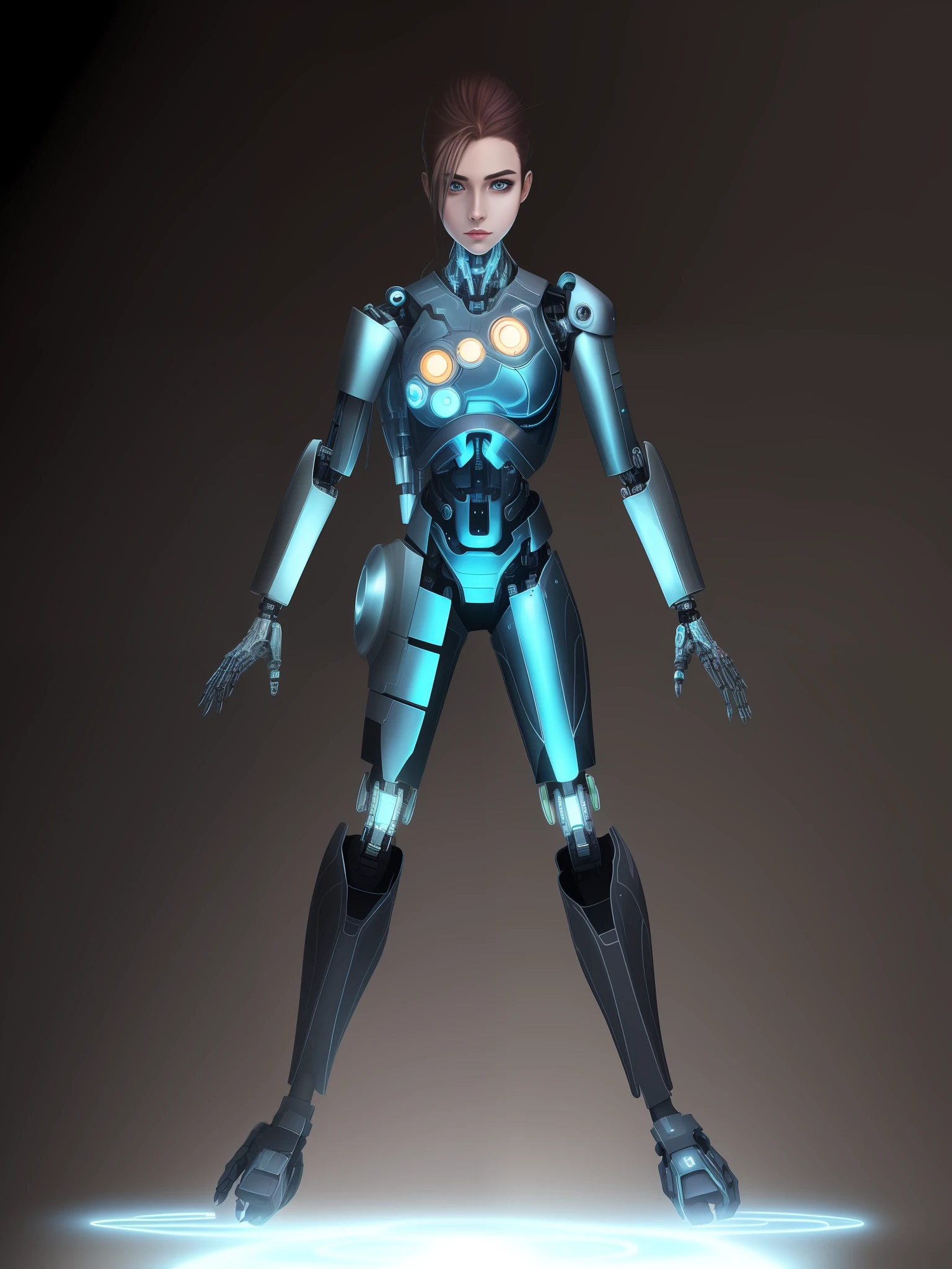 a woman in a futuristic suit, cyborg female, female cyborg, female cyborg, intricate cyborg, gynoid cyborg body, cyber suit, cyborg body, cybernetic cyborg warrior, cyborg fashion model, cyber fight armor, detailed humanoid, cybernetic body, anime cyborg, beautiful face