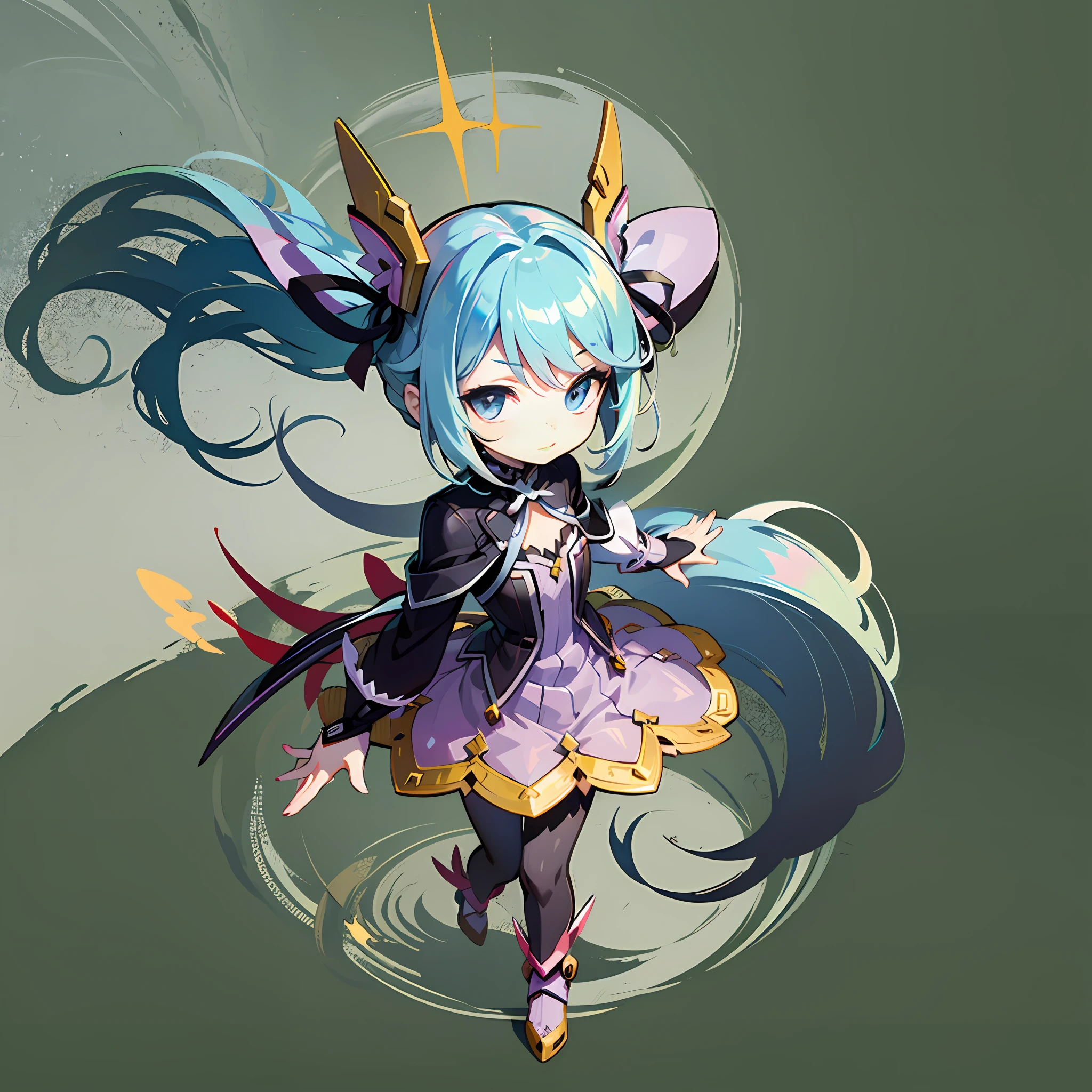 (Stickers: 1.5), Simple Flat Background, Xenoblade, Homura, Hikari, Chibi Chara, Solo, Full Body