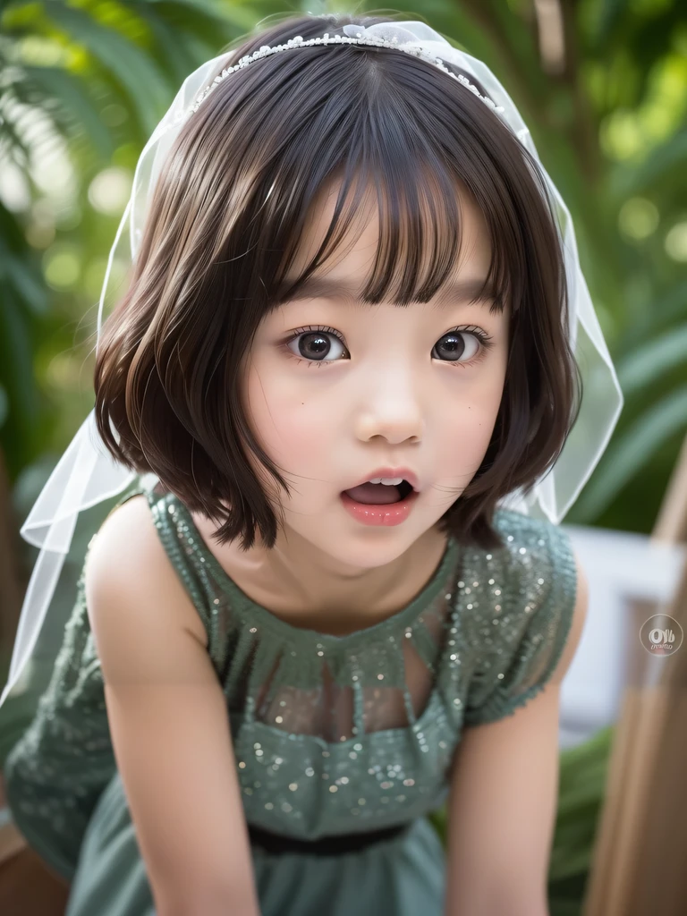 a close up of a little girl wearing a veil and a tiable, cute little girl, portrait cute-fine-face, beautiful little girl, young adorable korean face, cute portrait, portrait of a cute girl, portrait of cute girl, girl cute-fine-face, jaeyeon nam, cute young girl, young asian girl, very beautiful portrait