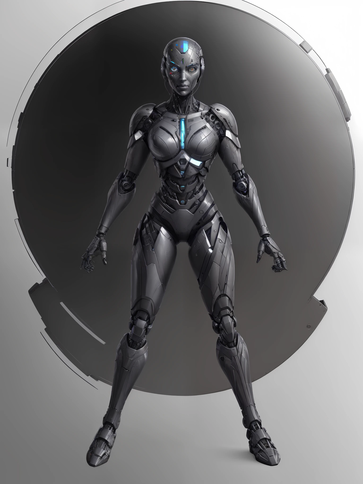 a woman in a futuristic suit, cyborg female, female cyborg, female cyborg, intricate cyborg, gynoid cyborg body, cyber suit, cyborg body, cybernetic cyborg warrior, cyborg fashion model, cyber fight armor, detailed humanoid, cybernetic body, anime cyborg, beautiful face