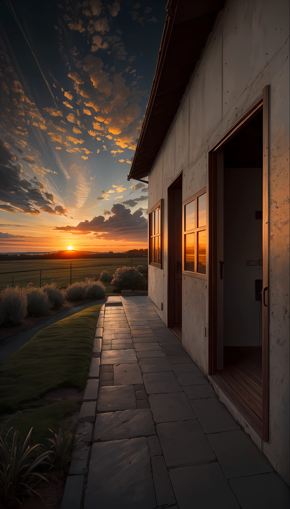 highres, imagination, (realistic), clear skies, composition, sunset, (hdr:1.5), outdoors, intricate details,
