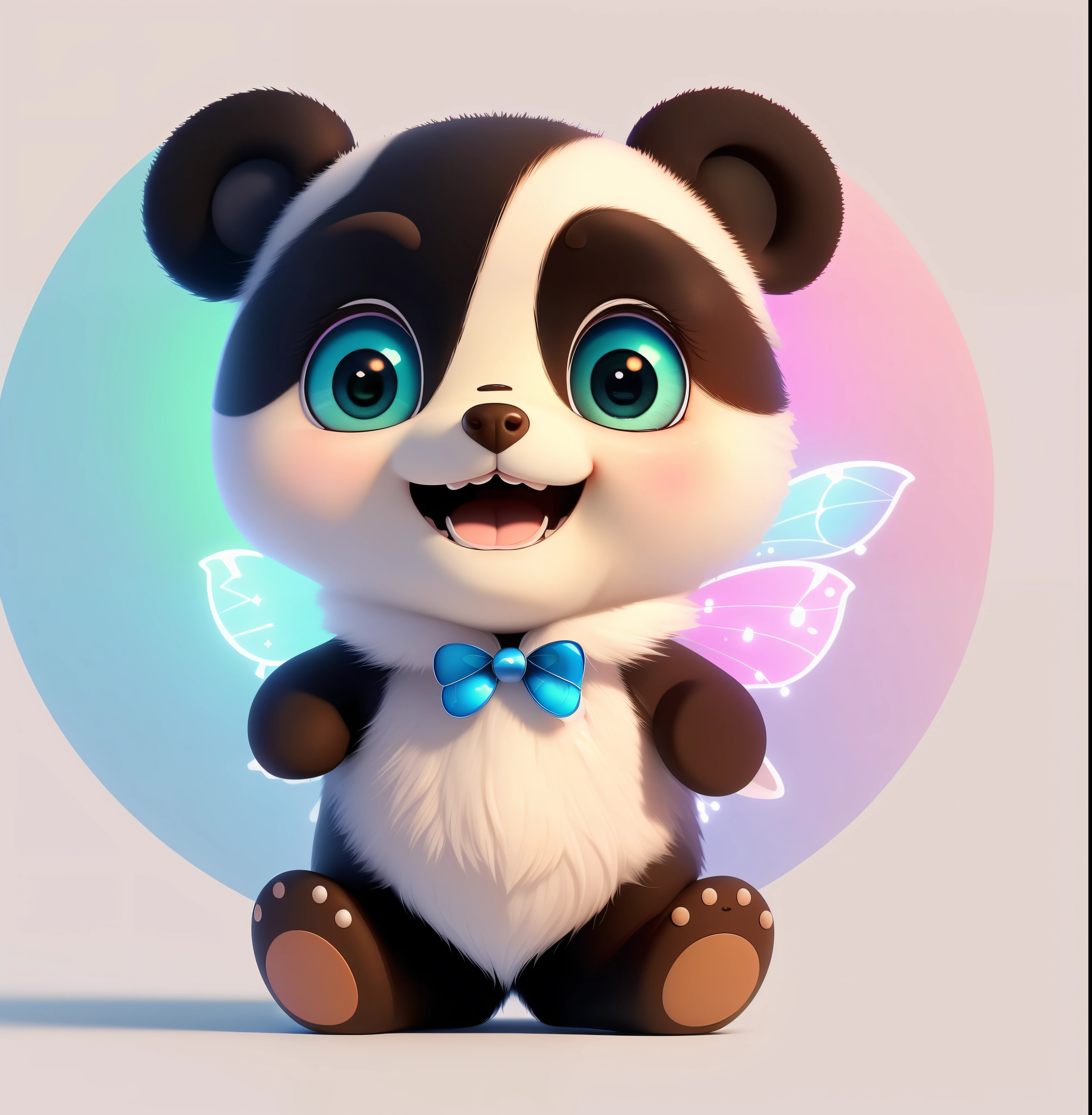 Chibi, full body, white background, (masterpiece), (super-fine), (full body: 1.2), super cute, baby, pixar, baby panda, big eye-catching, fluffy, smile, delicate and delicate, fairy tale, incredibly high detail, pixar style, bright color palette, natural light, simple background in solid colors, octane rendering, trend on artstation, gorgeous, ultra wide, 8k, hd