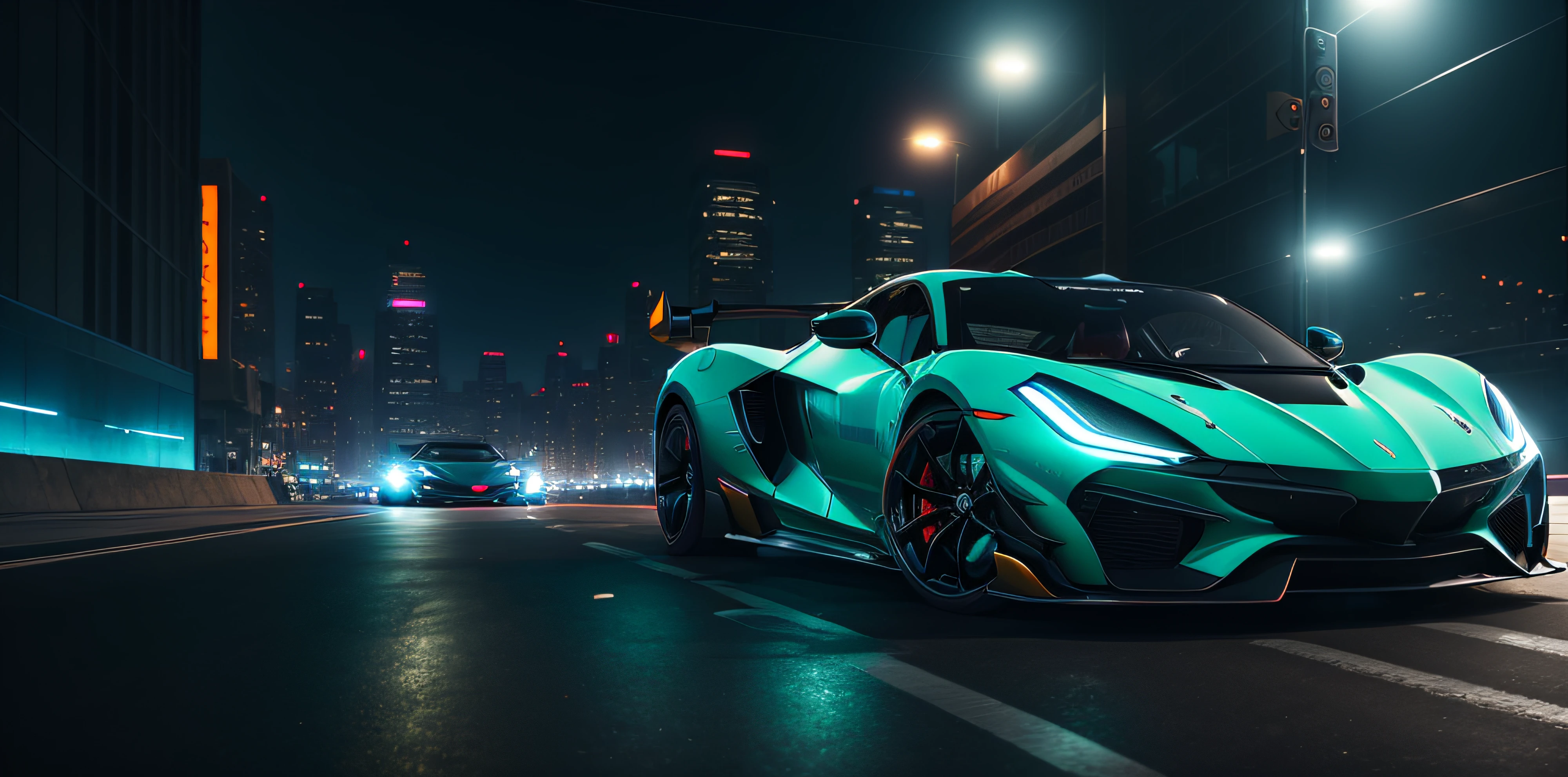 Sports car driving on city streets at night, vehicle photography, car photography, by Adrian Zingg, futuristic supercar rendering, futuristic product car shooting, Daniel Seeggs, car photography, rendering in lumion pro, extreme rendering, pre-movie shot, Marc Adamus, Anthony Devas, inspired by Adrian Zingg