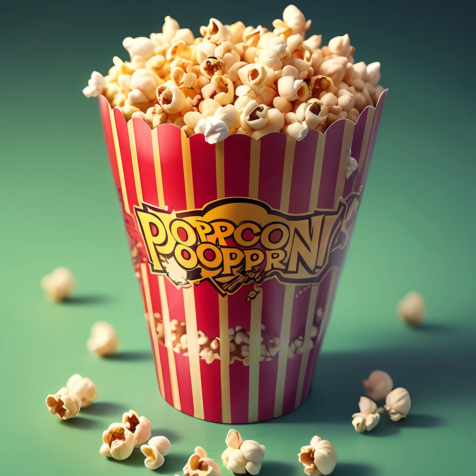 Popcorn, delicious, rich, rich, appetizing 2d, flat