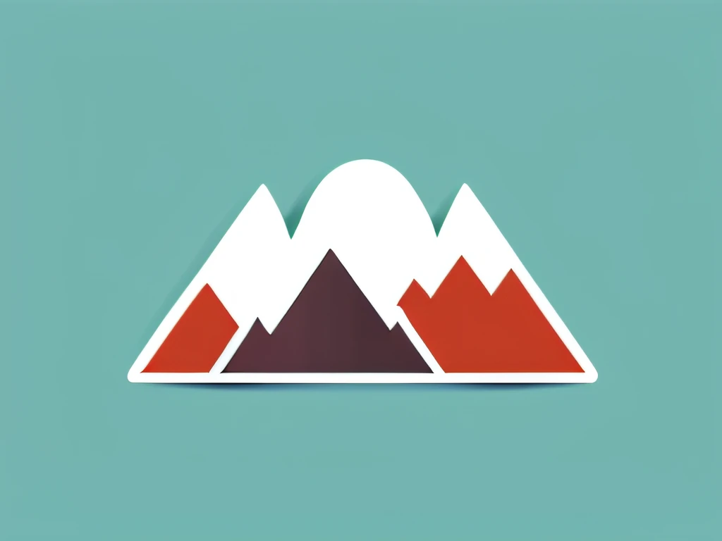 Vector, logo design, simple line style, mountains, mountains towering over the sky, peaks undulating magnificently. Clouds and mist surround the green ridge, and flowing springs call for clear springs. The mountain tops overlook the world, and the power of nature is boundless.