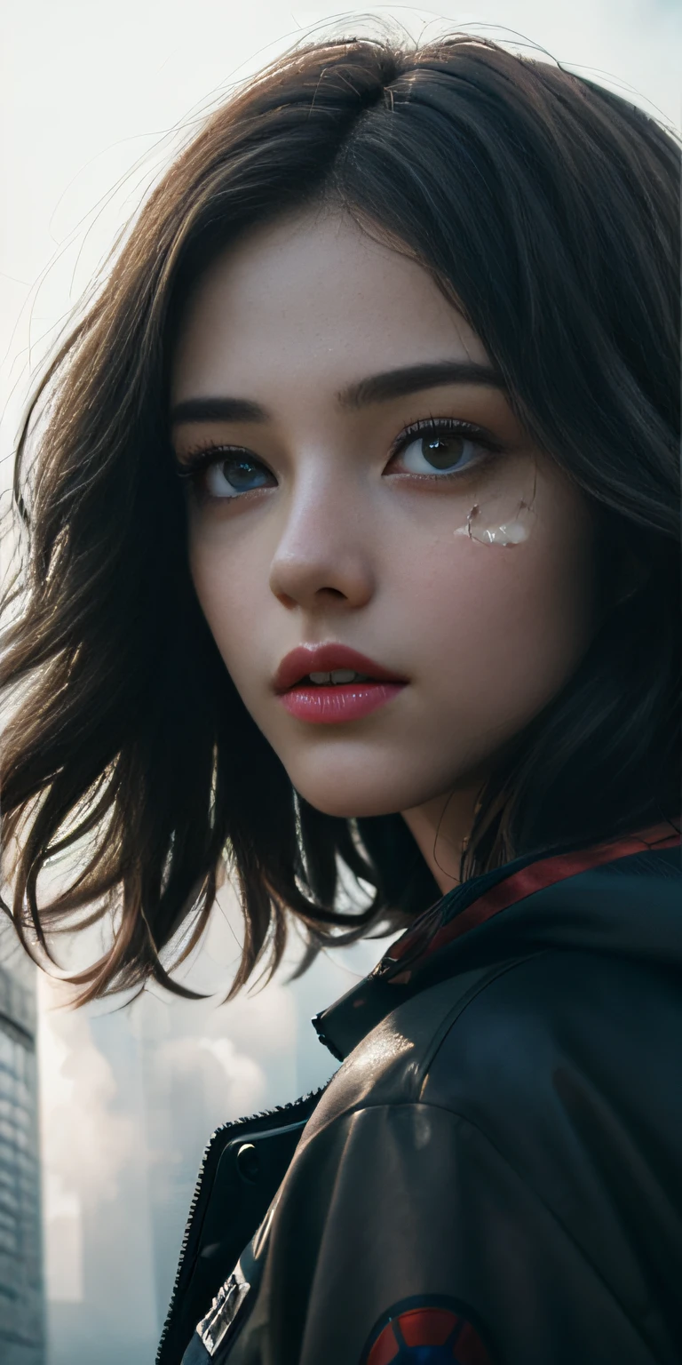 (1girl:1.3), solo, (((extremely detailed face))),(((extremely detailed eyes and face))),beautiful detailed eyes,body-parts__, official art, unified 8k wallpaper, super detailed, beautiful and aesthetic, beautiful, masterpiece, best quality, raw, masterpiece, super fine photo, best quality, super high resolution, photorealistic realism, sunlight, full body portrait, amazing beauty,, dynamic pose, delicate face, vibrant eyes, (from the front), she is wearing a Spider-man suit, red and black color scheme, spider, very detailed abandoned warehouse background, Detailed face, detailed complex busy background, messy, gorgeous, milky white, highly detailed skin, realistic skin details, visible pores, sharp focus, volumetric fog, 8k uhd, DSLR, high quality, film grain, fair skin, photo realism, lomography, huge metropolis in future dystopia, seen from below, translucent