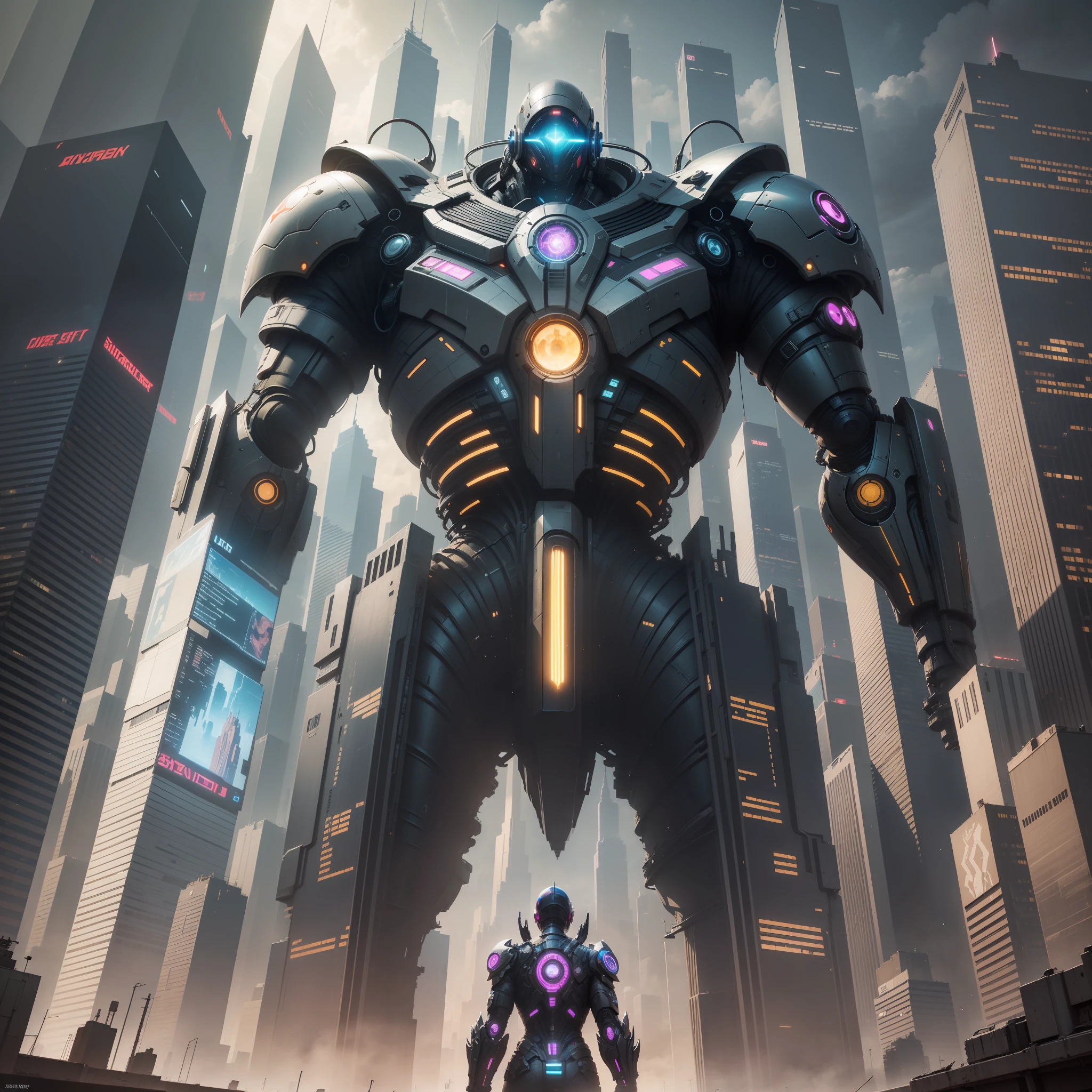 Cyberpunk Futuristic World Sci-Fi Universe Skyscrapers Megalithography Top Quality Ultra High Definition Masterpiece Ultra Real Fantasy