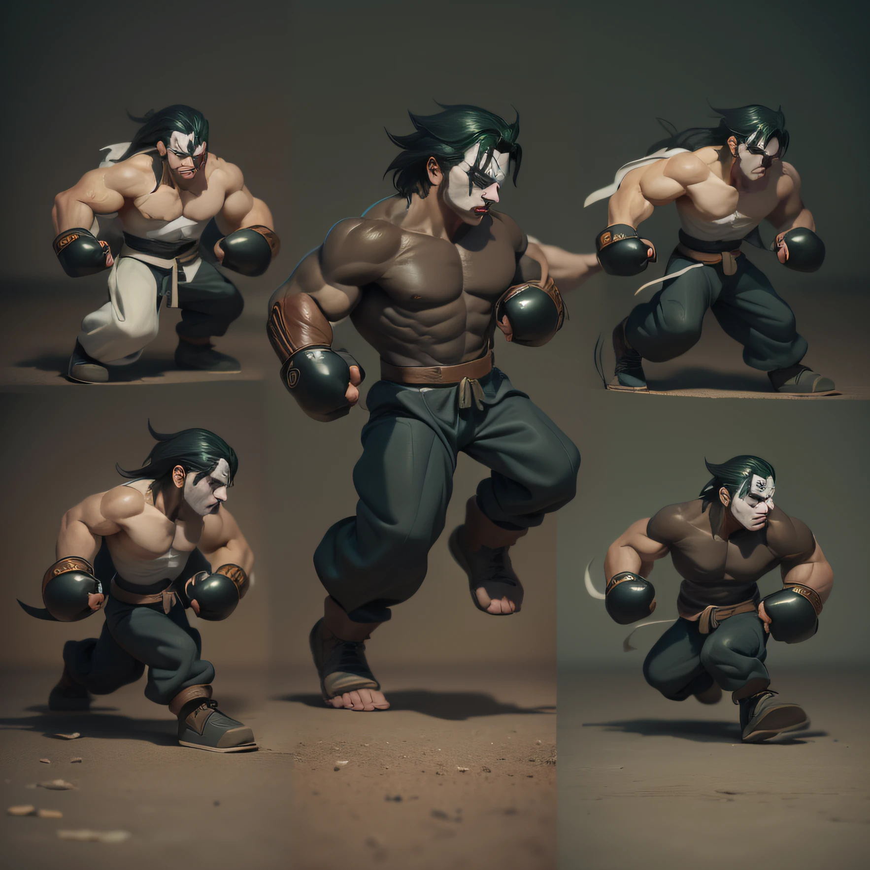 (8k, RAW photo, best quality, masterpiece: 1.2), ultra detailed, official art, photo-realistic: 1.37, upper body shot, DC Joker, sad, grain of film, action pose --auto