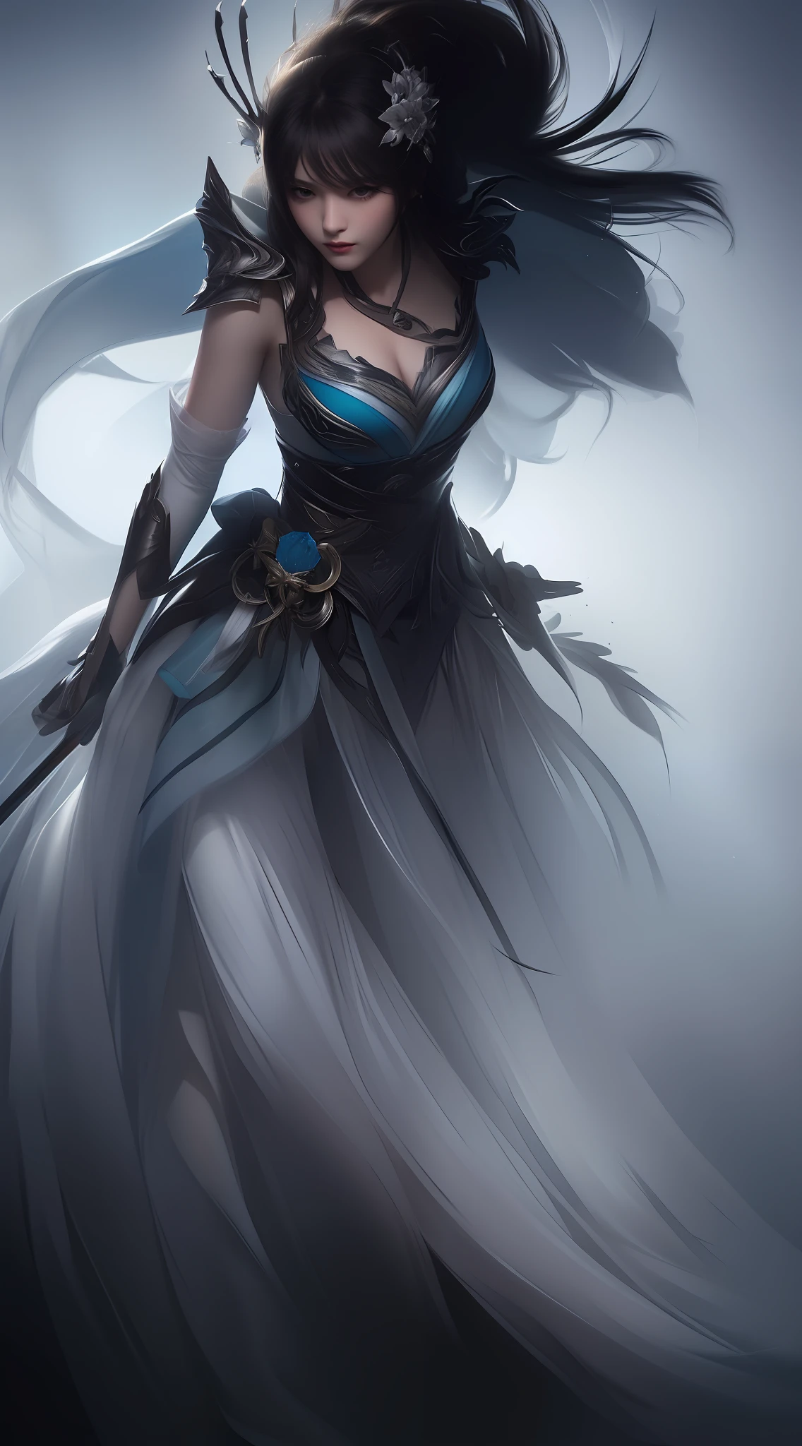 (8k, RAW Photo: 1.2), Best Quality, Illustration, Beautiful Painting, 1 Woman, Beautiful Face, Delicate Skin, Gorgeous Bun, Hair Accessories, Hanfu, Above the Knee, High Detail, Accent, Color Ink Painting, Splash Color, (((colorful)), lycoris, sketch, denoising, ink splash, dramatic, cinematic grade, white background, super high resolution, best shadow, RAW, (HDR) (wallpaper) (cinematic lighting) (sharp focus), masterpiece, (Very detailed CG unified 8k wallpaper)