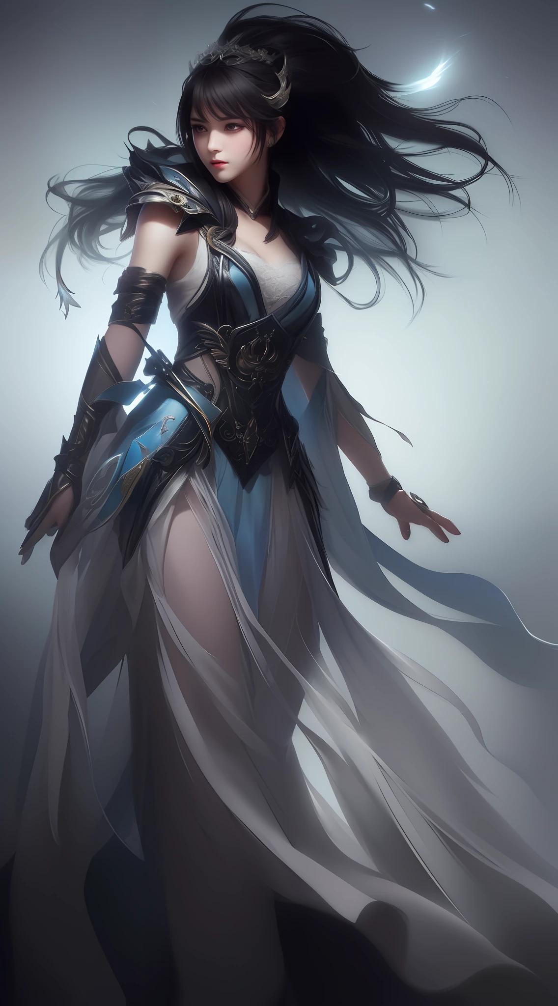 (8k, RAW Photo: 1.2), Best Quality, Illustration, Beautiful Painting, 1 Woman, Beautiful Face, Delicate Skin, Gorgeous Bun, Hair Accessories, Hanfu, Above the Knee, High Detail, Accent, Color Ink Painting, Splash Color, (((colorful)), lycoris, sketch, denoising, ink splash, dramatic, cinematic grade, white background, super high resolution, best shadow, RAW, (HDR) (wallpaper) (cinematic lighting) (sharp focus), masterpiece, (Very detailed CG unified 8k wallpaper)