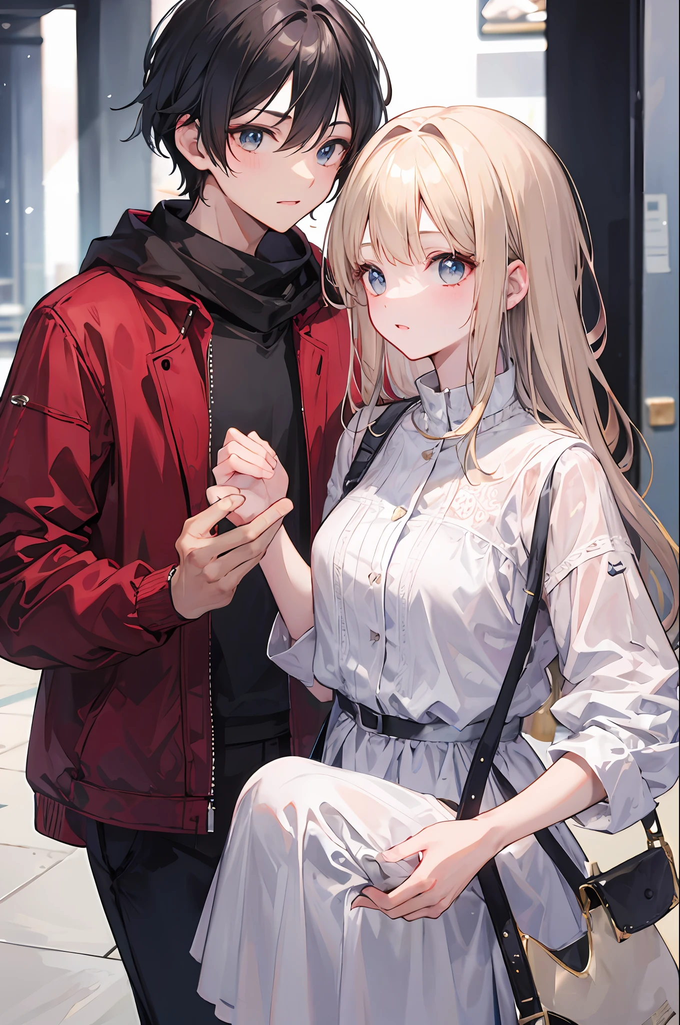 Boy holding girl