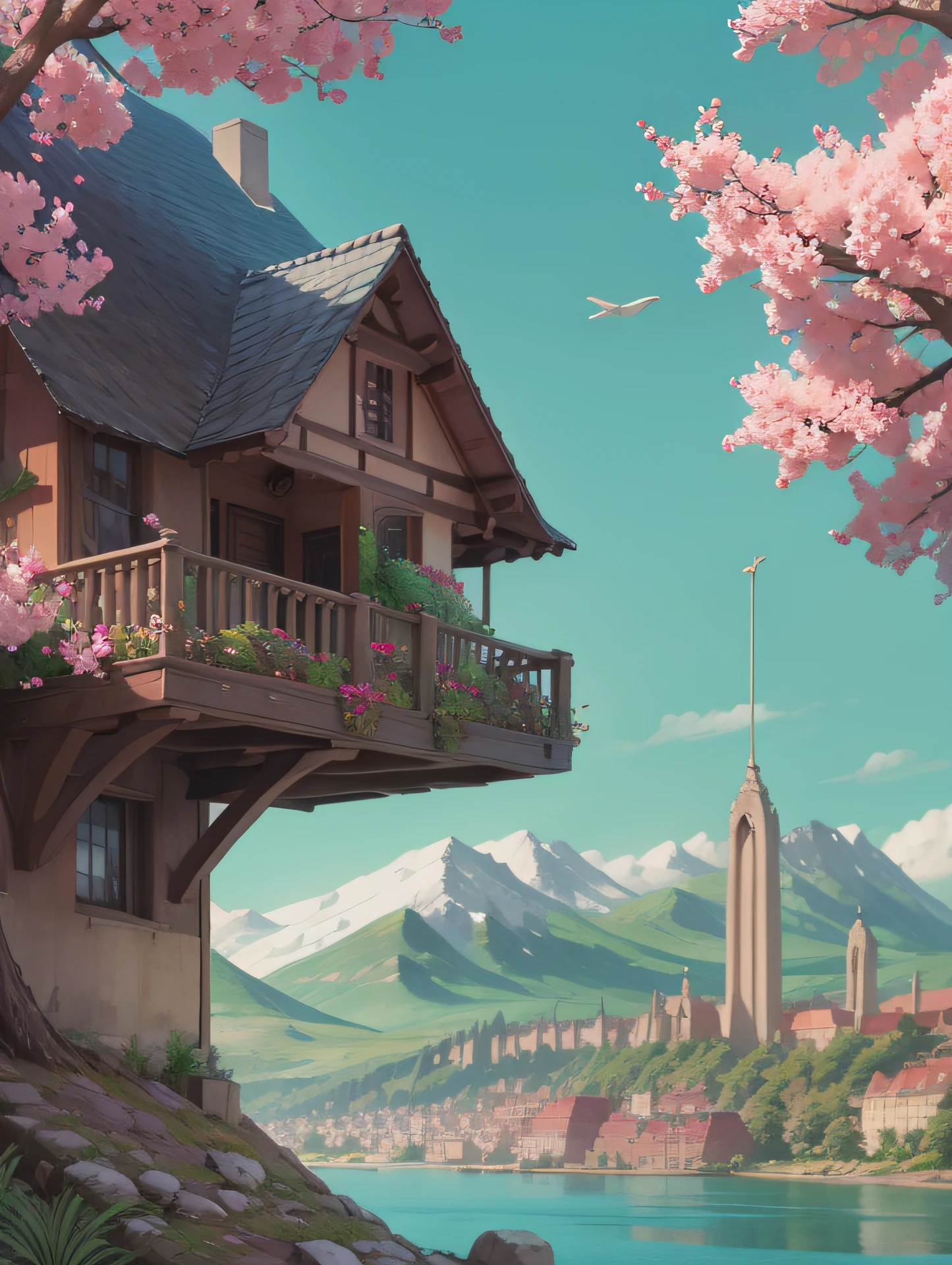 European-style architecture，nigth，18世纪，overlook，heavens，evening glow