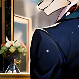 Solo, furry, male western dragon, handsome model, sapphire blue scales, gray ears, smoky purple eyes, sharp claws, huge tail, wearing a dark green suit, tying a red bow tie, drinking champagne, detailed background, prom