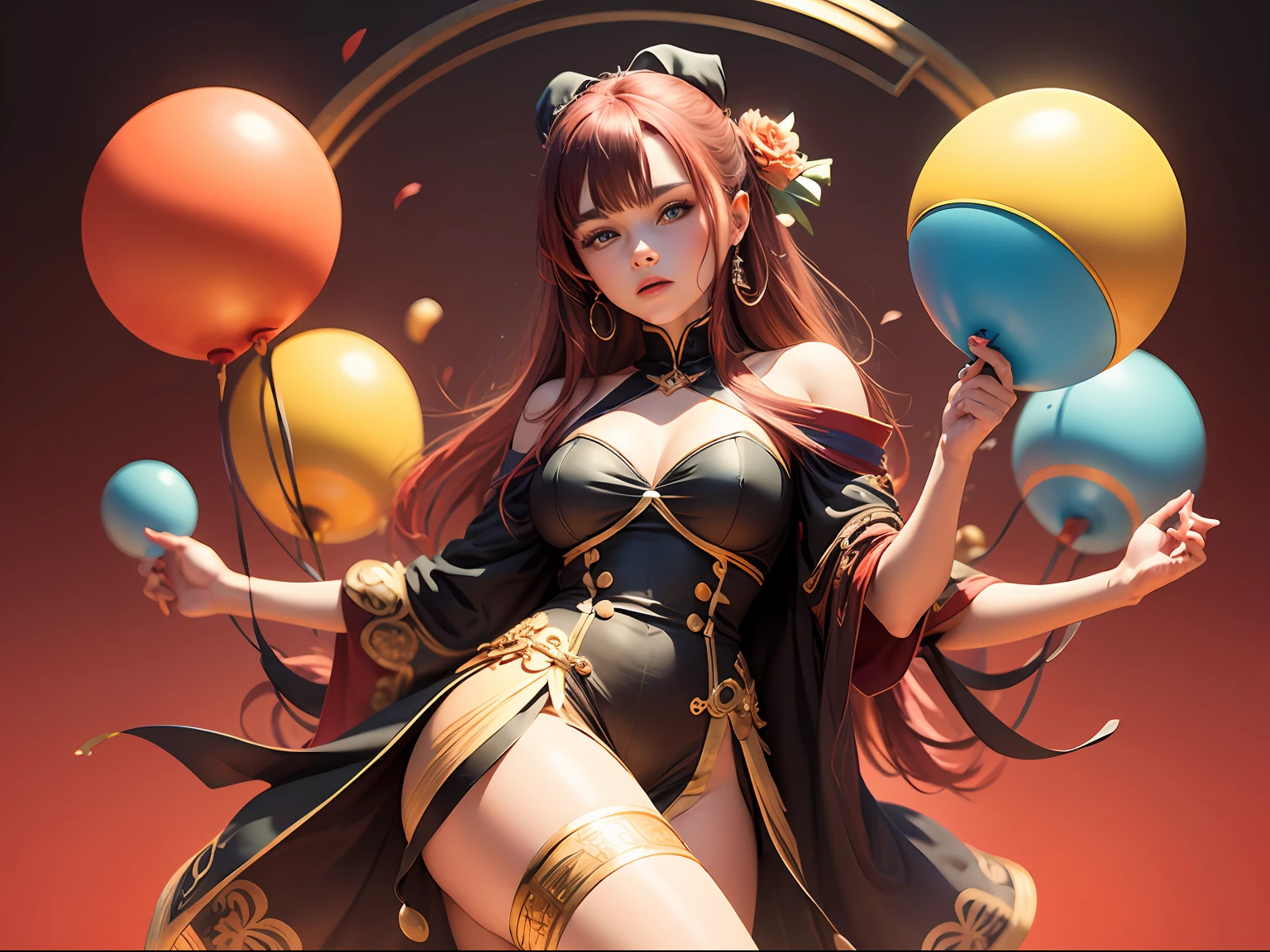 Red background, big spindle of raffle games --auto