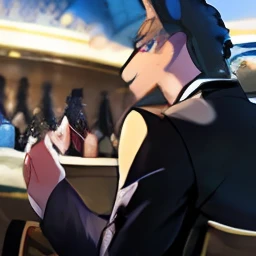 Solo, furry, male western dragon, sapphire blue scales, gray ears, smoky purple eyes, sharp claws, huge tail, wearing a dark green suit, wearing a red bow tie, drinking champagne, detailed background, prom