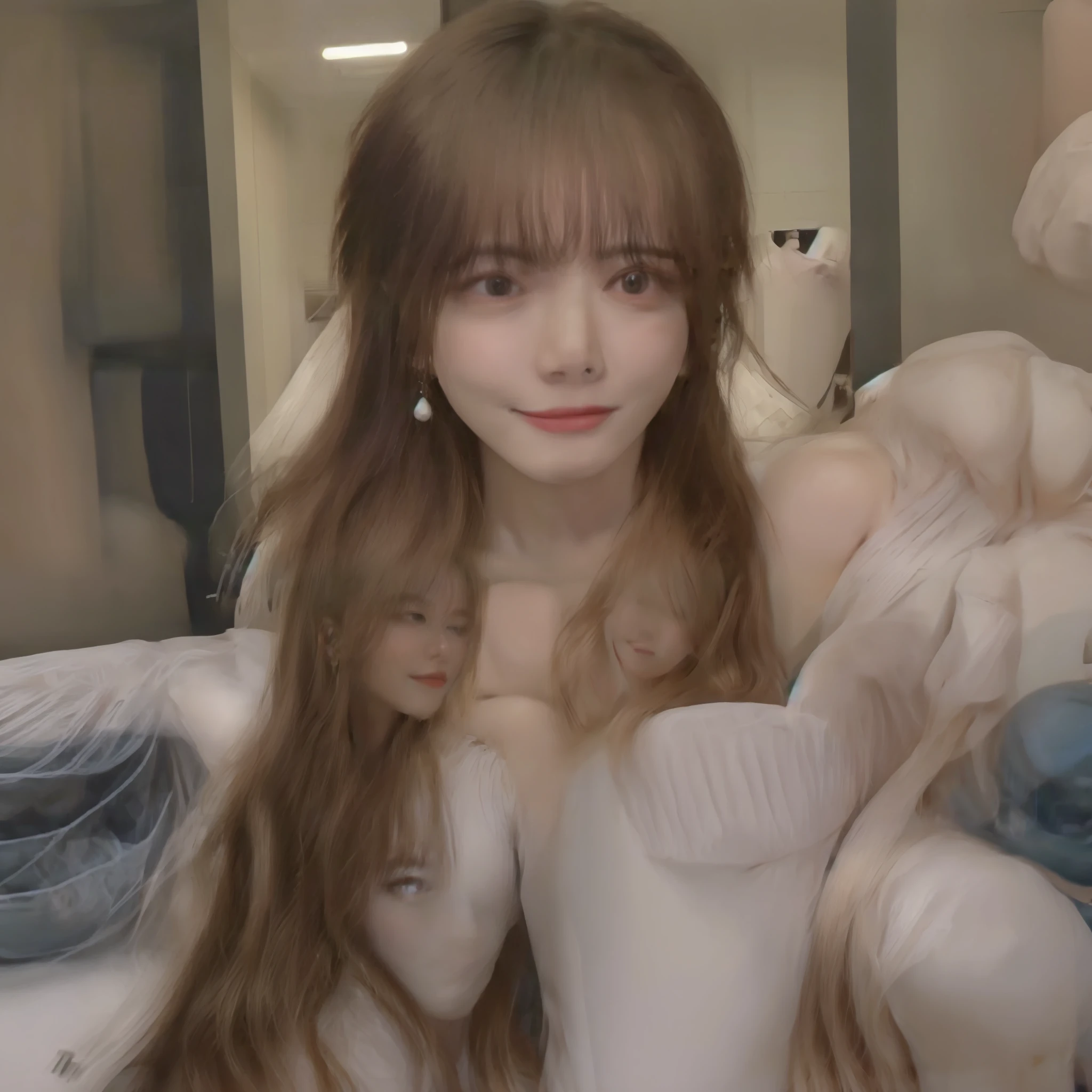 8K, Best Quality, Masterpiece, Ultra High Resolution, (Realism: 1.4), Original Photo, (Realistic Skin Texture: 1.3), (Film Grain: 1.3)1 Girl, Beautiful Eyes and Face Details, Masterpiece, Best Quality, Nude, Close-up, Full Body, Looking at the Viewer