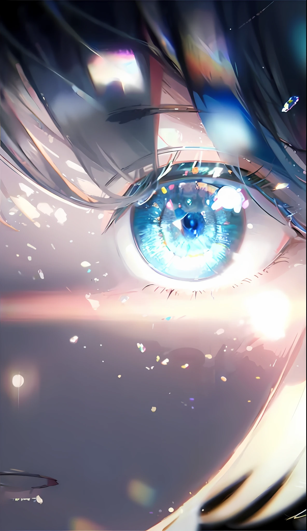 anime girl with blue eyes and a blue eye with a white background, blue eye. anime, anime visuals, clear eyes concept art, huge anime eyes, blue shining eyes, detailed digital anime art, sparkling blue eyes, crystal blue eyes, photorealistic anime, beautiful eye, eye reflections, ethereal anime, ultra-detailed. anime, dreamy psychedelic anime, eye reflection