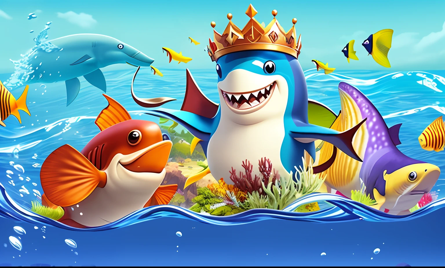 There are numerous cartoon sharks on the ship in the ocean, as seen in PC screenshots. The ship belongs to a game called “King of the Sea” by Playrix. The game features various elements such as crazy fish, fishing, and an underwater market. The official screenshots showcase the amazing depth of the game, with 70% of the ocean visible in the background. The art for the mobile game is done in 2D CG and the fish people characters are designed to look cool. Overall, the game offers a visually appealing experience with its captivating illustrations and immersive underwater setting.