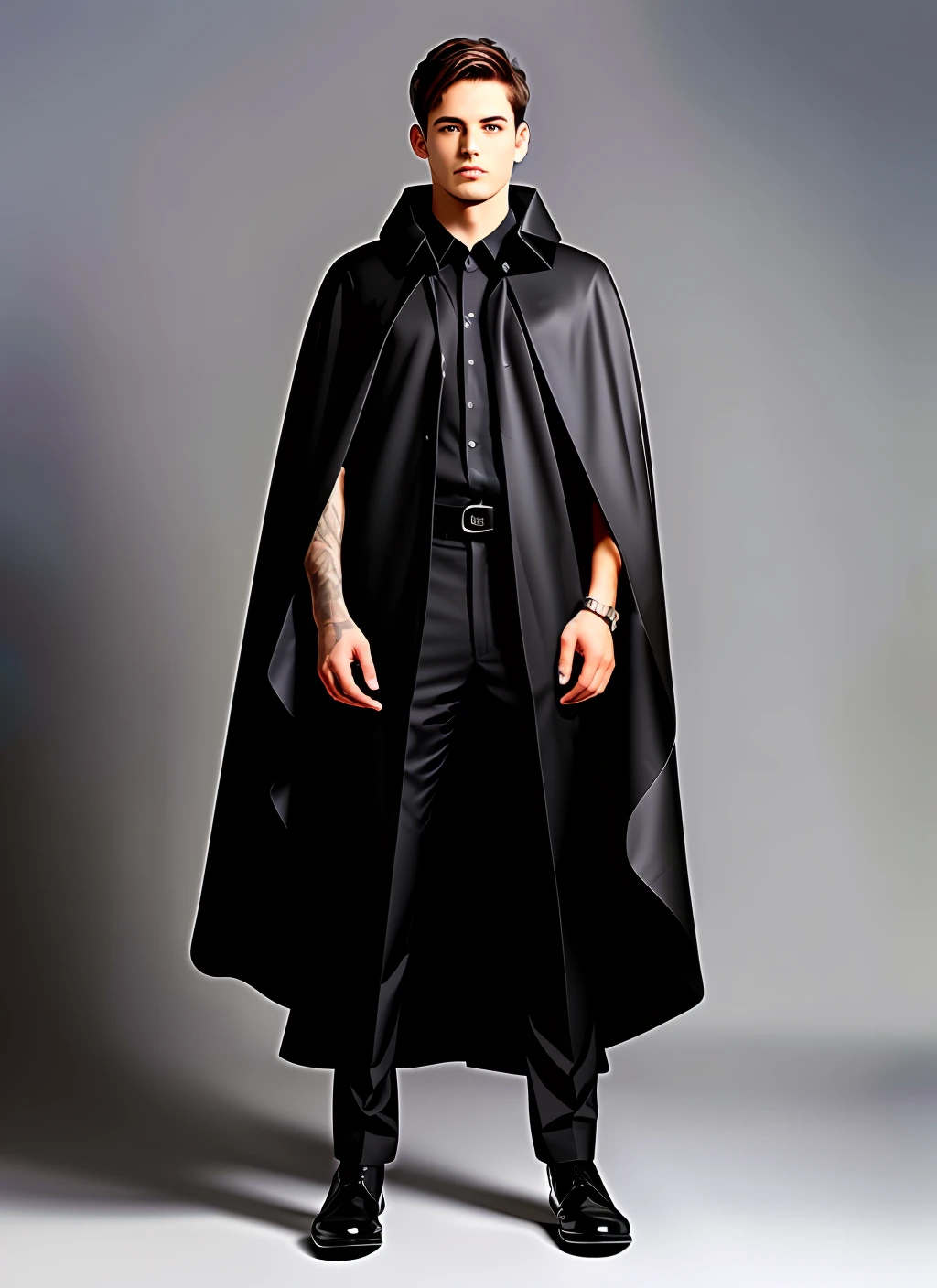 Man in black cape