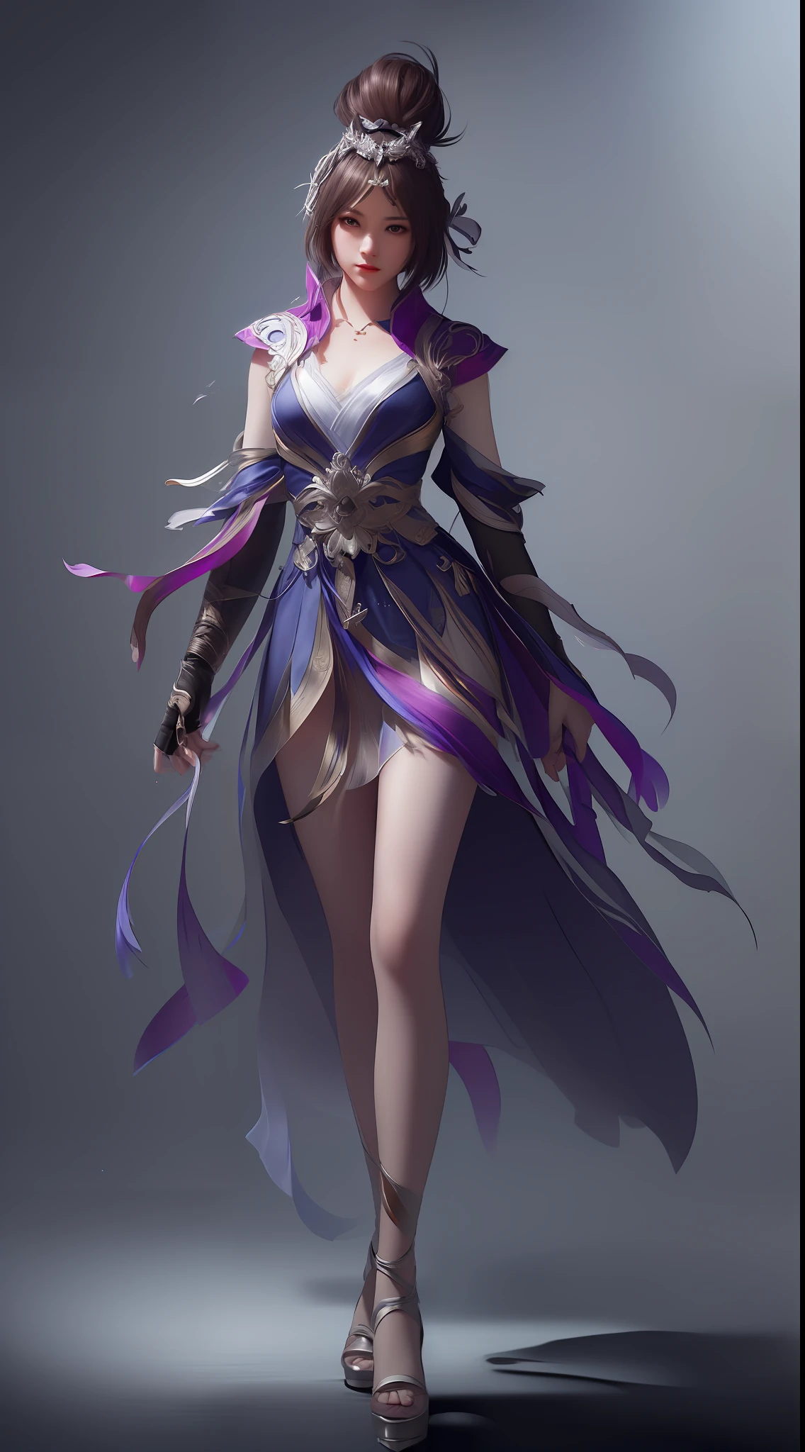 (8k, RAW Photos: 1.2), Best Quality, Illustration, Beautiful Painting, 1 Woman, Beautiful Face, Delicate Skin, Gorgeous Bun, Hair Accessories, Hanfu, Full Body, High Detail, Accent, Color Ink Painting, Splash Color, ((((colorful))), lycoris, sketch, denoising, ink splash, dramatic, cinematic, particle effects, fairy style, white background, super high resolution, best shadow, RAW, (HDR) (wallpaper) (cinematic lighting) (sharp focus), masterpiece, (Very detailed CG unified 8k wallpaper)