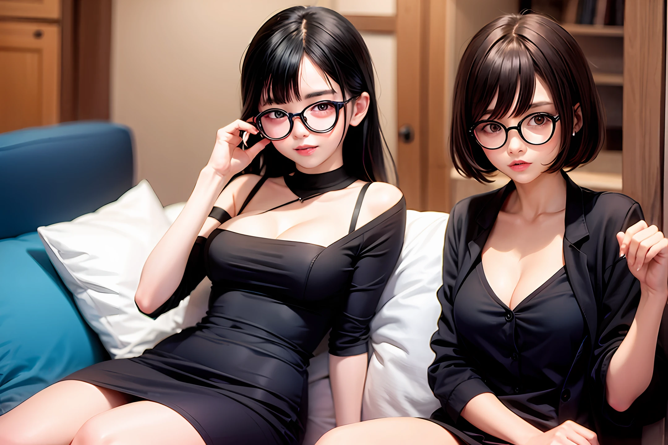 Beautiful Tits Kubire Black Hair Photo Glasses