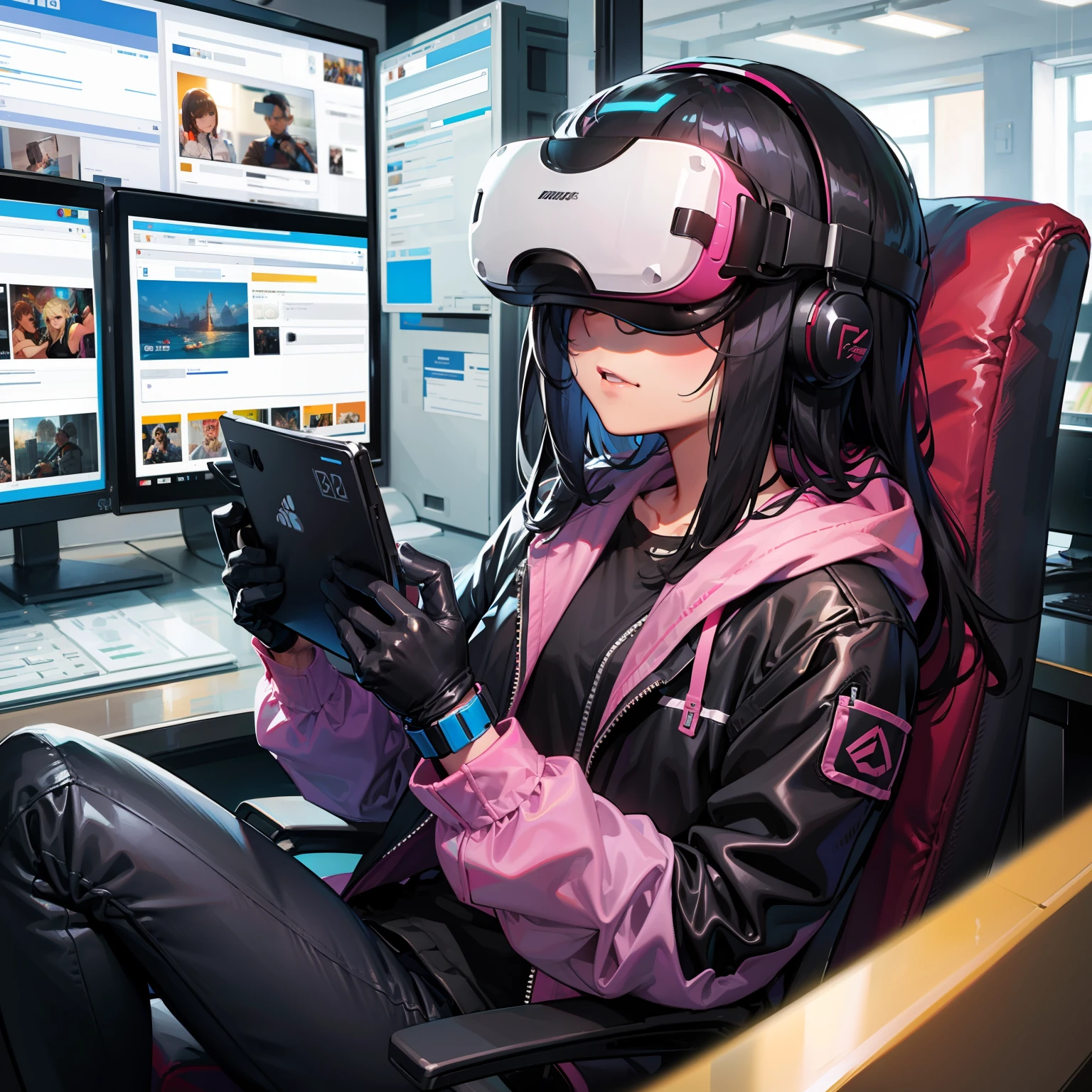 Gamer playing With a VR headset