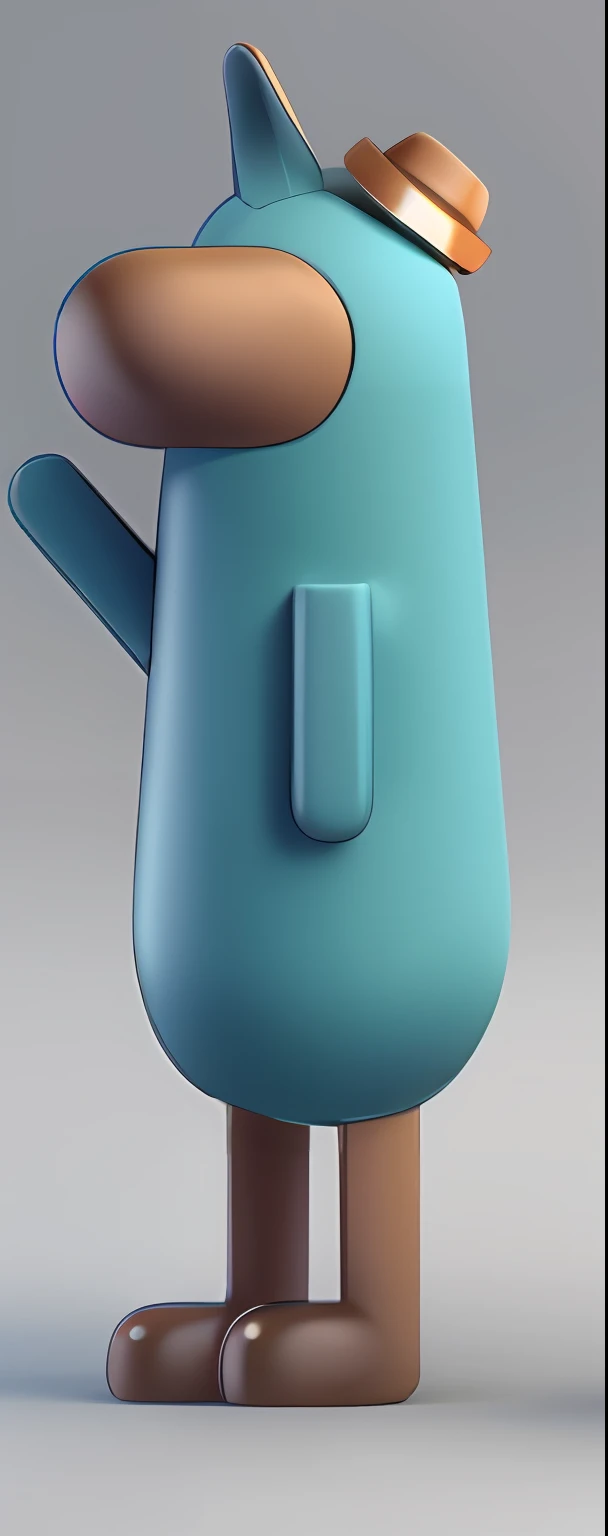 qv, (masterpiece), (bestquality), (ultra-detailed), (fullbody:1.2), Cartoon characters of blue monsters with black hats and gray noses, long horns on the head, Klein bottle, top side view, rendering illustrations, smooth shadows, simple shadows, cel coloring vector art, high-definition illustrations, Karim Rashid, digital color, Türkiye, chibi, The whole body is cyan, Delicate 3D PVC model of Tiny cute isometric bunny emoji, with soft pastel colors, soft smooth lighting, 3d icon clay render, 120mm lens, 3d blender render, trending on polycount, modular constructivism, physically based rendering, whitebackground, simplebackground, blurry