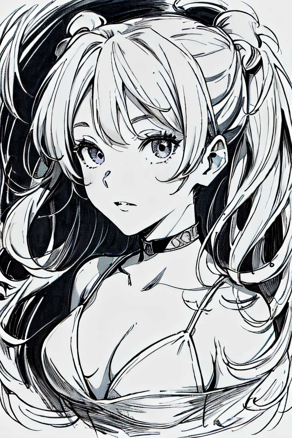 (by Yuko Higuchi:1.4),Higuchi Yuko,(by Yoh:1.2),(masterpiece,best quality,官方艺术,美丽和审美:1.2),(ultra-detailed),finely detail,best illustration,hand drawn high quality,(High contrast),(clean lines:1.3),(lineart),line drawing,(Intricate lines),ligne claire,fractal art,pen drawing,ukiyo-e style,(portrait,above the chest,extremely close-up:1.1),zombie girl, girl,(she is surrounded by dead trees:1.1),big eyes,(wavy air,Pigtails),Corpse Bride,Wraparound composition,flat chest,mysterious night,(Intricate details),(detailed background:1.2),(colorful),High Resolution