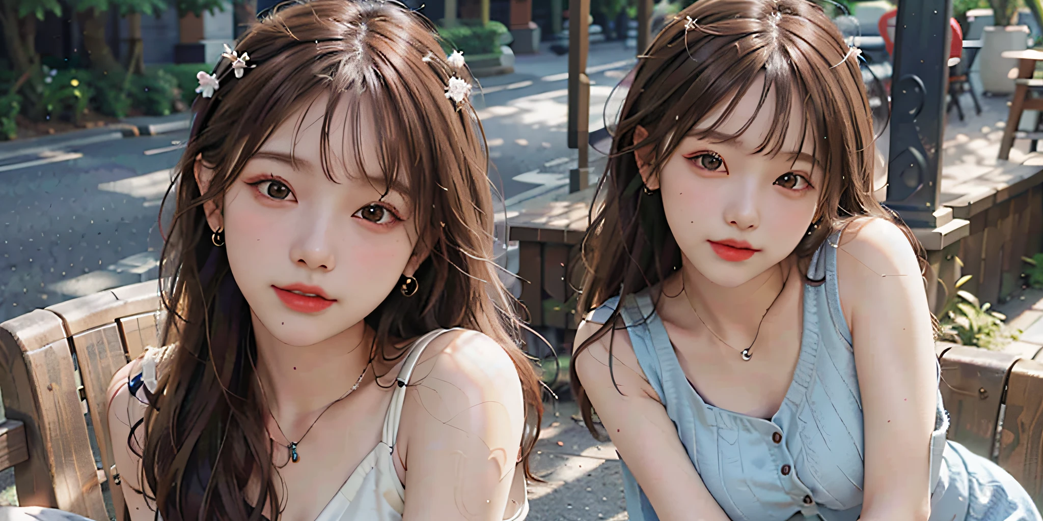 8k,(RAW photo),(best quality), (photo-realistic:1.4),realistic skin texture 1girl,Cute,Double eyelid,bangs,full body,petite,Thin leg,(Slender figure),slim,smile,headgear,earrings,necklace,looking at looking at viewer,face focus,depth of field,club ,(Bust Up Shot:1),Bokeh,,