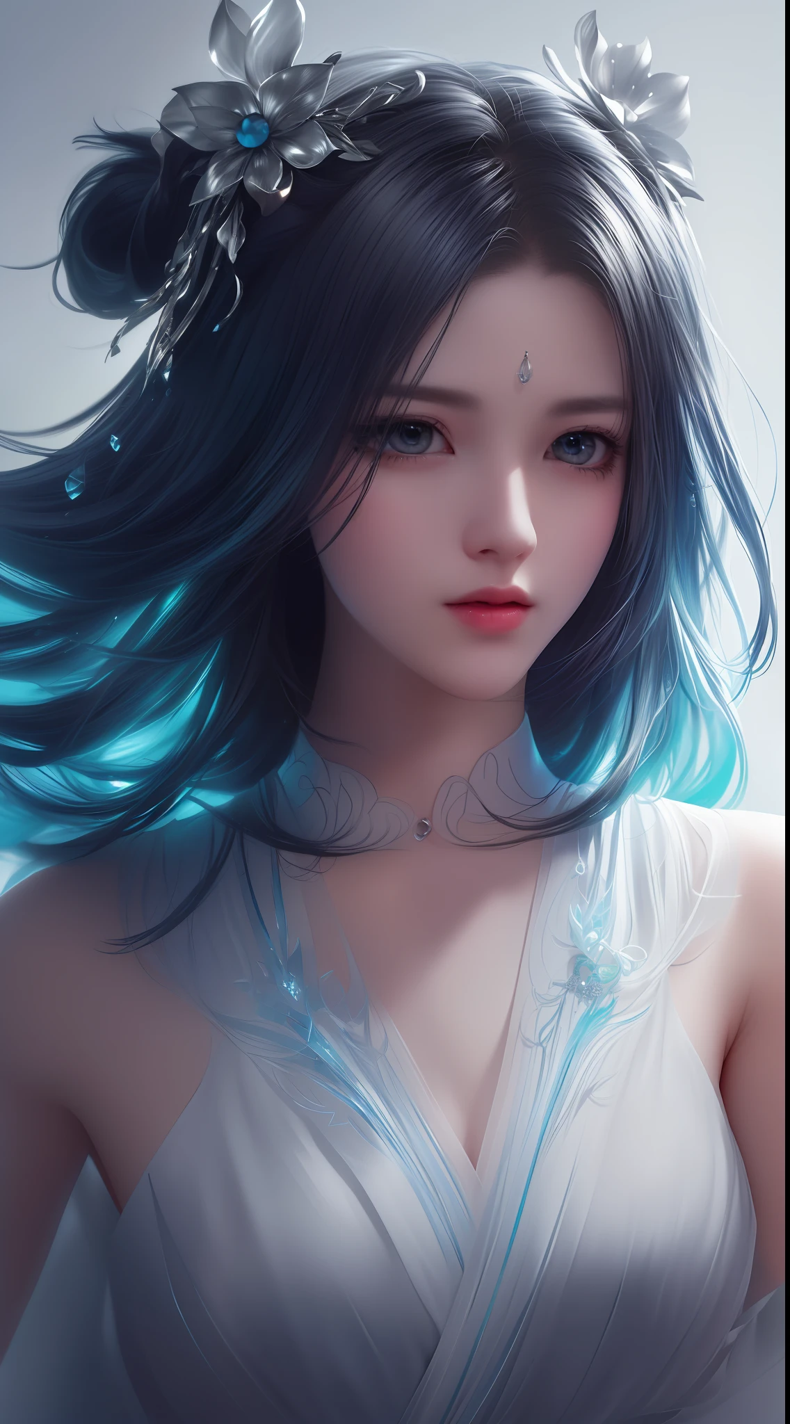 (8k, RAW Photos: 1.2), Best Quality, Illustration, Beautiful Painting, 1 Woman, Beautiful Face, Delicate Skin, Gorgeous Bun, Hair Accessories, Hanfu, Full Body, High Detail, Accent, Color Ink Painting, Splash Color, ((((colorful))), lycoris, sketch, denoising, ink splash, dramatic, cinematic, particle effects, fairy style, white background, super high resolution, best shadow, RAW, (HDR) (wallpaper) (cinematic lighting) (sharp focus), masterpiece, (Very detailed CG unified 8k wallpaper)