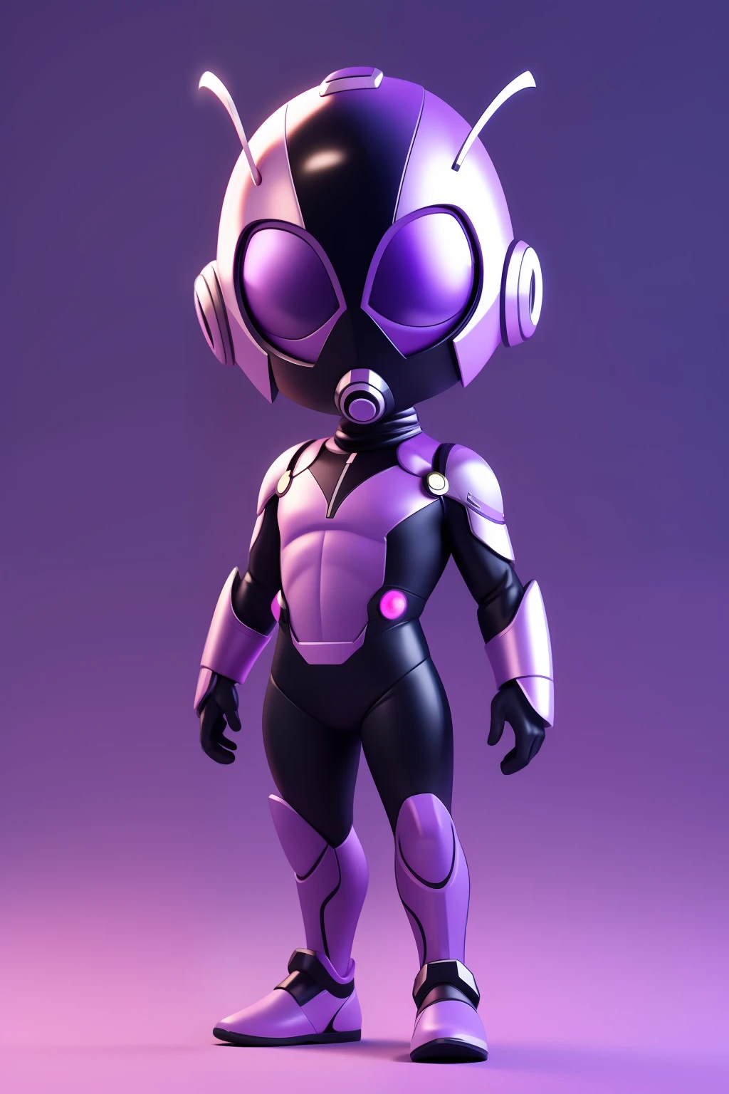 3dcharacter,antman,(full body:1.2),simple background, masterpiece,best quality,(VIOLET gradient background:1.1)