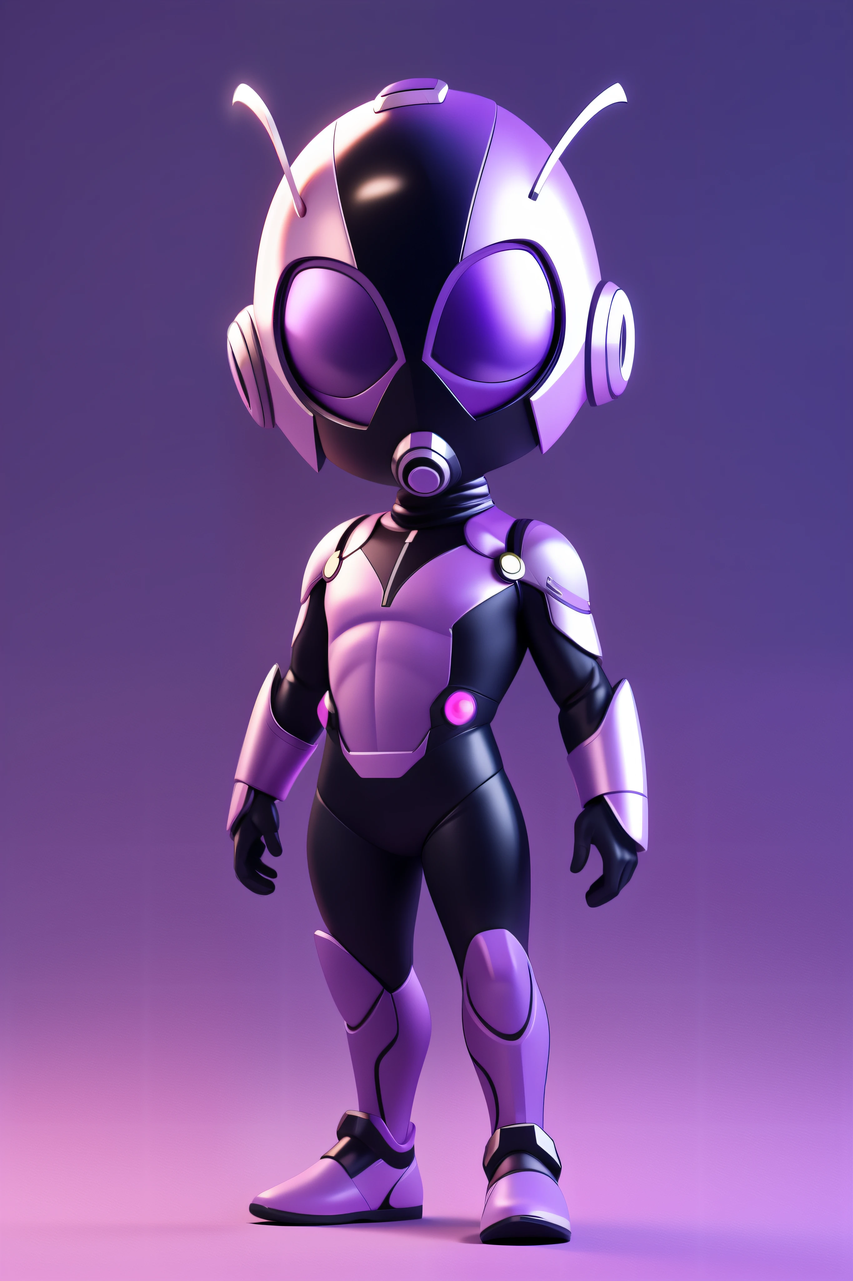 3dcharacter,antman,(full body:1.2),simple background, masterpiece,best quality,(VIOLET gradient background:1.1)
