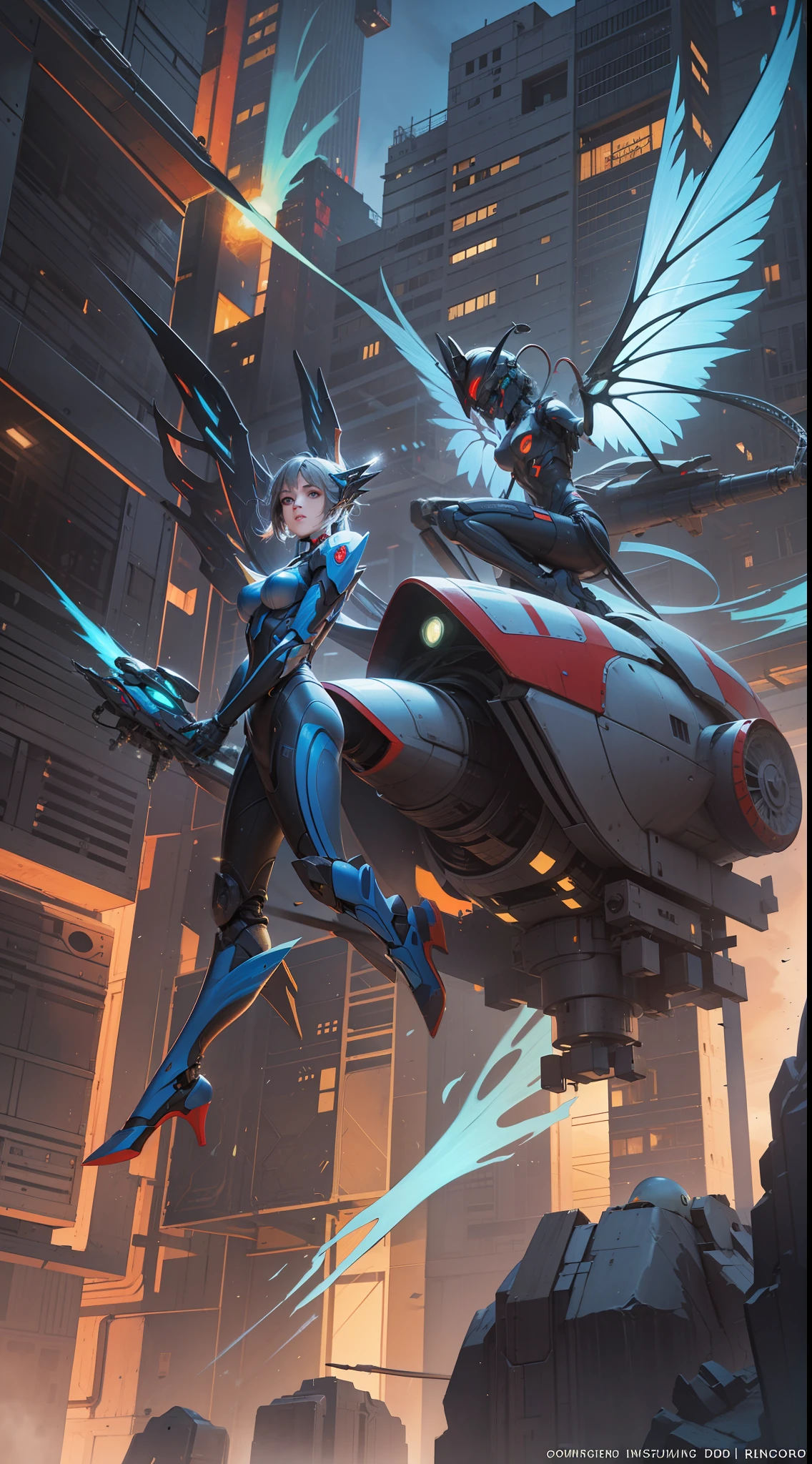 Realistic,flying machine,mecha,cable,plane,solo,1 girl,a Mecha Wasp plane,piloted by 1 female pilot. The plane has a detailed mechanical structure,clear mechanical wings,glowing wings,glow,Blue flame,yellow and white mechs,The characters are all in the cockpit,high quality,realistic,high resolution,using Unreal Engine,3D rendering,Zbrush,science fiction,robots,flying in caves,and constantly exploring the zerg Secrets,ready to reveal the true colors of Zerg.