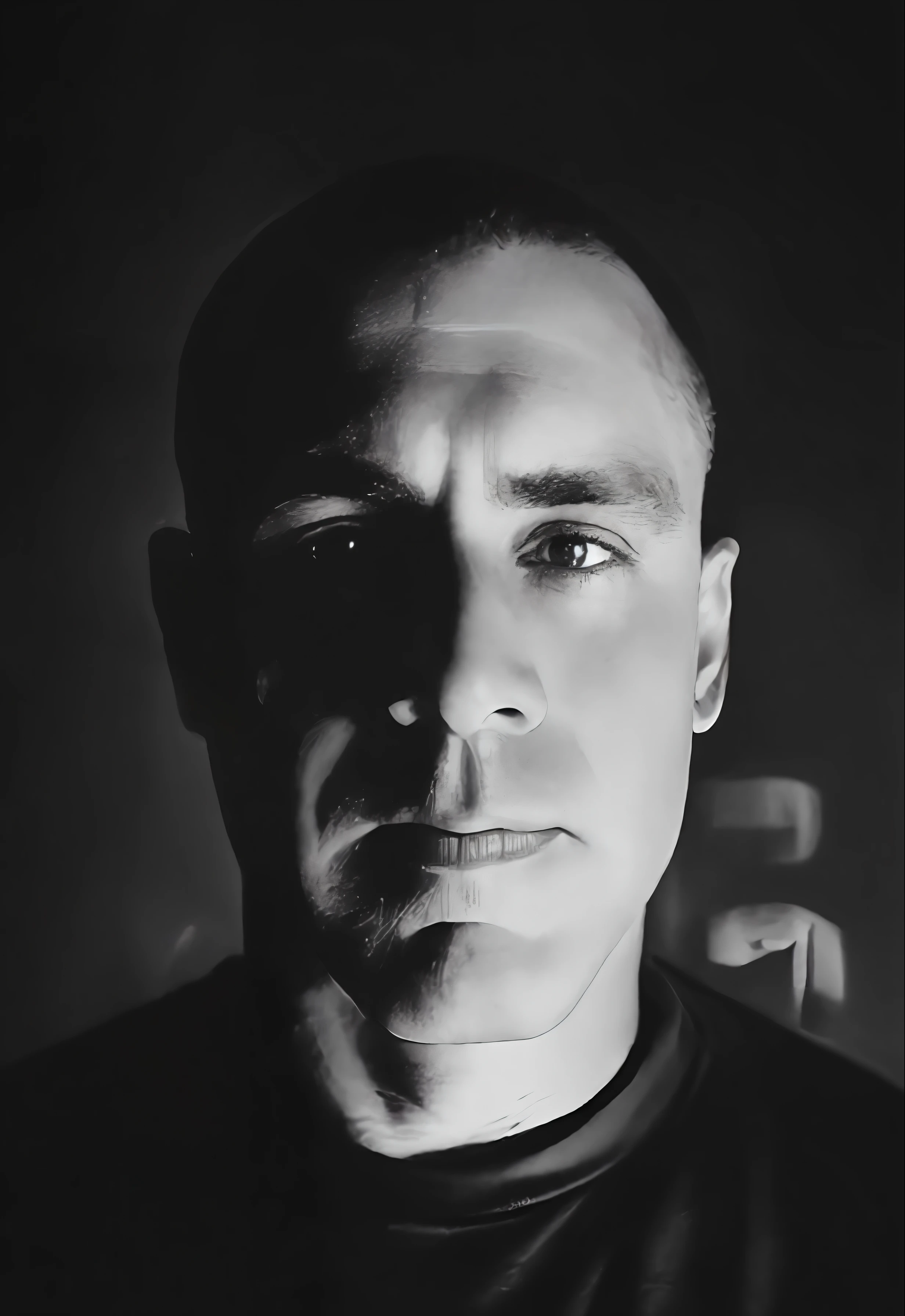 Oil painting of a black and white psychedelic experience