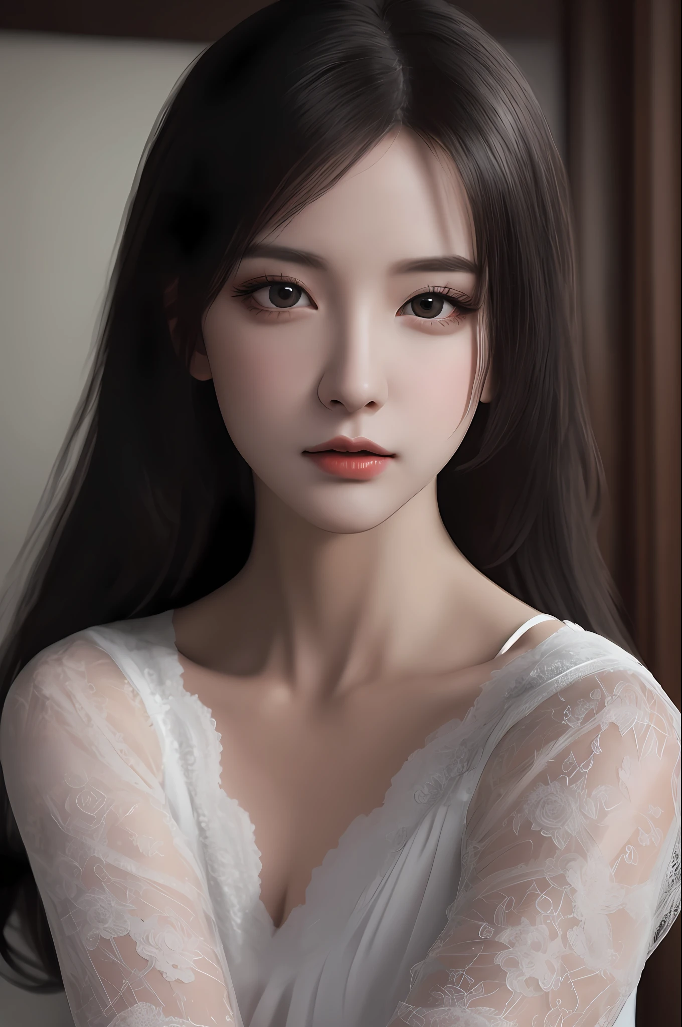 Very detailed eyes, very detailed face, very beautiful woman, best quality, super detailed (photorealistic), very delicate and beautiful legs, beautiful black eyes, absurdity, very detailed expression, professional illustration, FF tifa, most beautiful pose