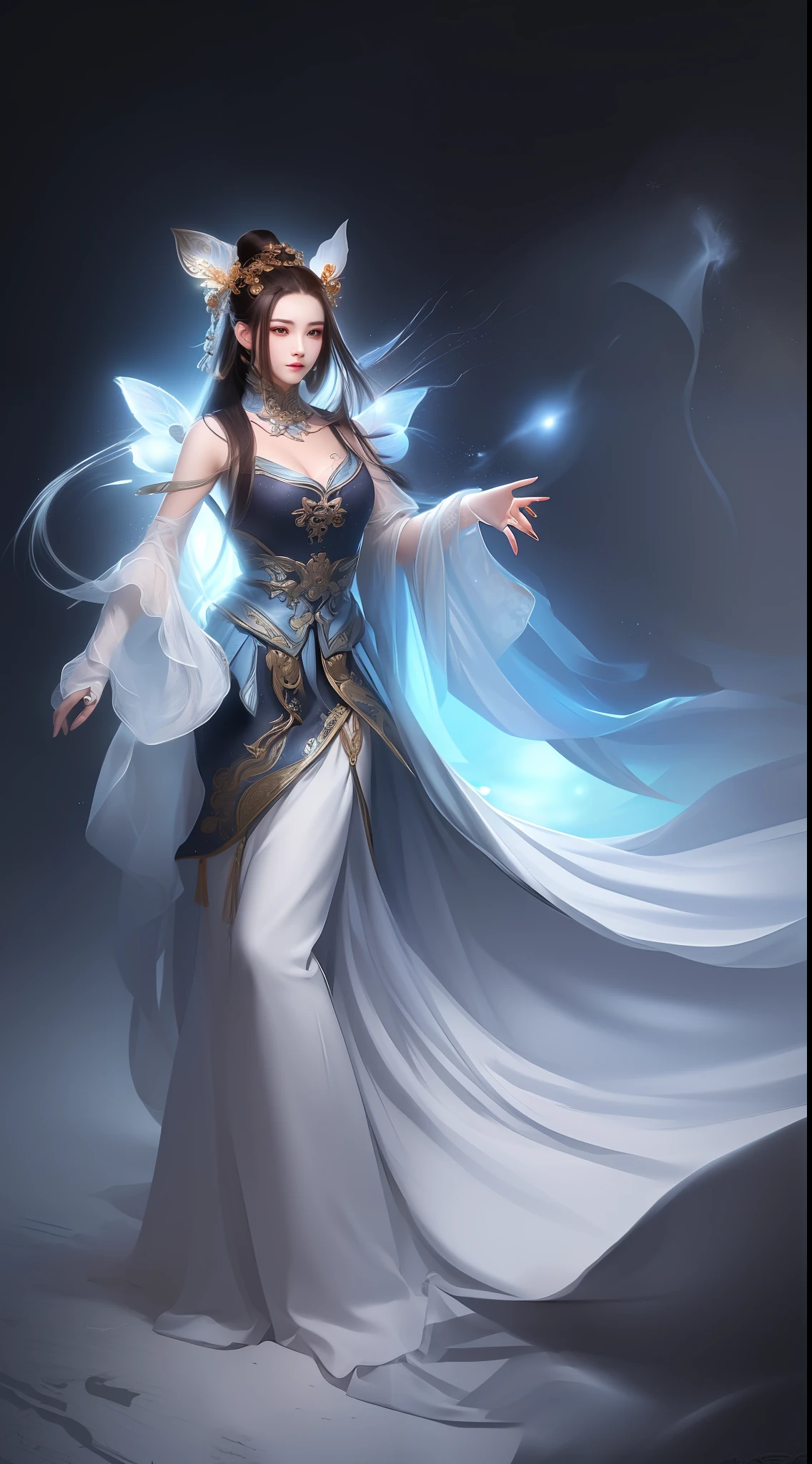 (8k, RAW Photo: 1.2), Best Quality, Illustration, Beautiful Painting, 1 Ancient Chinese Woman, Beautiful Face, Delicate Skin, Gorgeous Bun, Hair Accessories, Hanfu, Full Body, High Detail, Accent, Color Ink Painting, Splash Color, (((colorful)), lycoris, Sketch, Denoising, Splashing ink, Dramatic, Film Grade, Particle Special Effects, Fairy Style, White Background, Super High Resolution, Best Shadow, RAW, (HDR) (Wallpaper) (Cinematic Lighting) (Sharp Focus), Masterpiece, (very detailed CG unified 8k wallpaper)