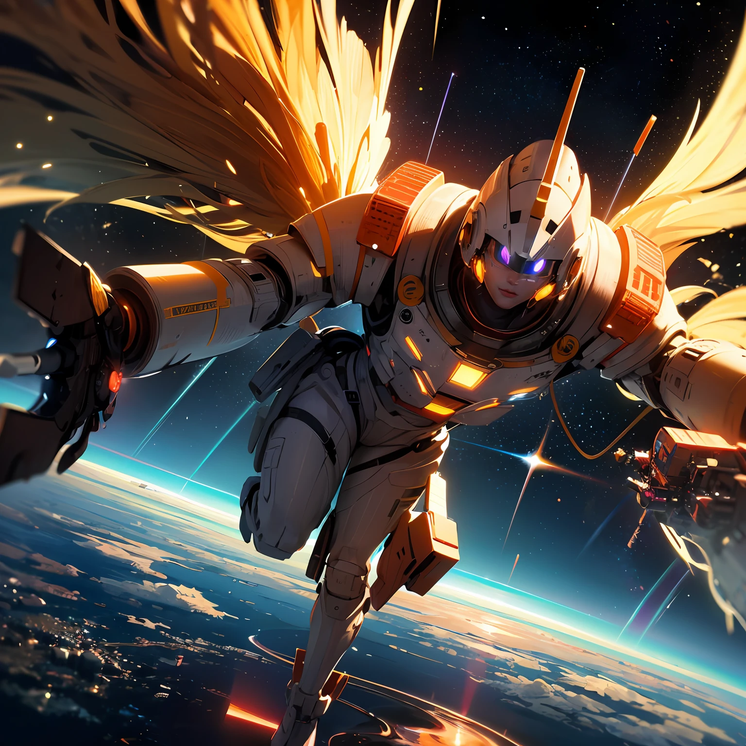 A space station located in space amidst the vast expanse of stars, planets, and galaxies would be a remarkable feat of engineering.(((masterpiece))), ((best quality)), realistic, 8k, ultra-detailed, realistic, scenery, ConceptArt,  Highly detailed RAW color Photo, side Angle, (lens flare:0.7), particle effects, raytracing, cinematic lighting, shallow depth of field, photographed on a Sony Alpha 1, 50mm wide angle lens, sharp focus, cinematic film still, dynamic pose., --auto