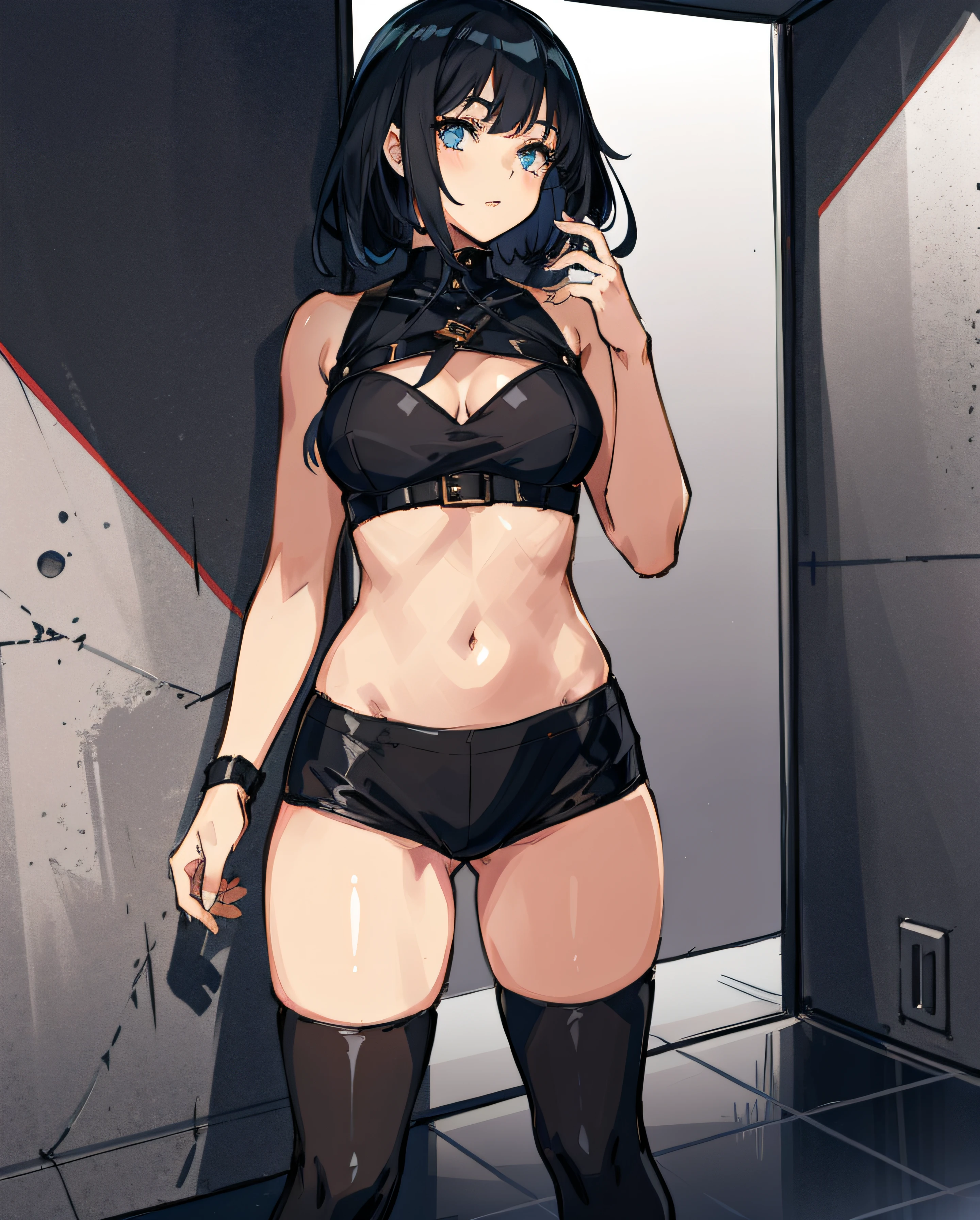 1girl, legsupms, beautiful, masterpiece, best quality, combining the Guilty Gear style with the artistic influence of Yusuke Murata, maximum detail, in 4k,