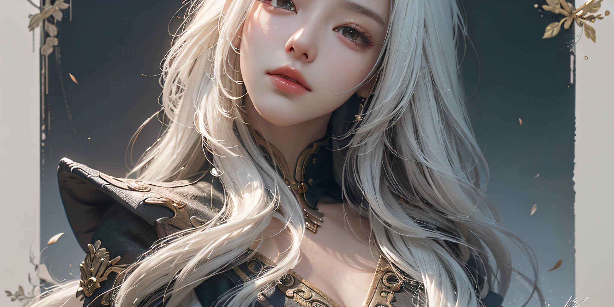 (8K, best quality, Masterpiece: 1.2), (Realistic, Photorealistic: 1.37), Best Quality, Masterpiece, Unity, An Extremely Delicate Beauty, Extremely Detailed, Medium Breasts, Fine Details, Masterpiece, Close-up of a Woman with White Hair and White Mask, Beautiful Figure Painting, Guwiz, Guwiz style artwork, White Haired God, Yang J, Epic Fine Character Art, Amazing Character Art, Fan Qi, Seven-point Photo, Bust Photo, Ultra Wide Angle, Wu Jun Shifan, Gu Wiz at Pixiv Art Station