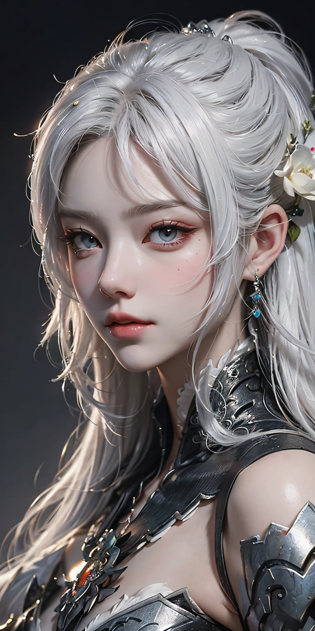 a close up of a woman with white hair and a white mask, beautiful character painting, guweiz, artwork in the style of guweiz, white haired deity, by Yang J, epic exquisite character art, stunning character art, by Fan Qi, by Wuzhun Shifan, guweiz on pixiv artstation